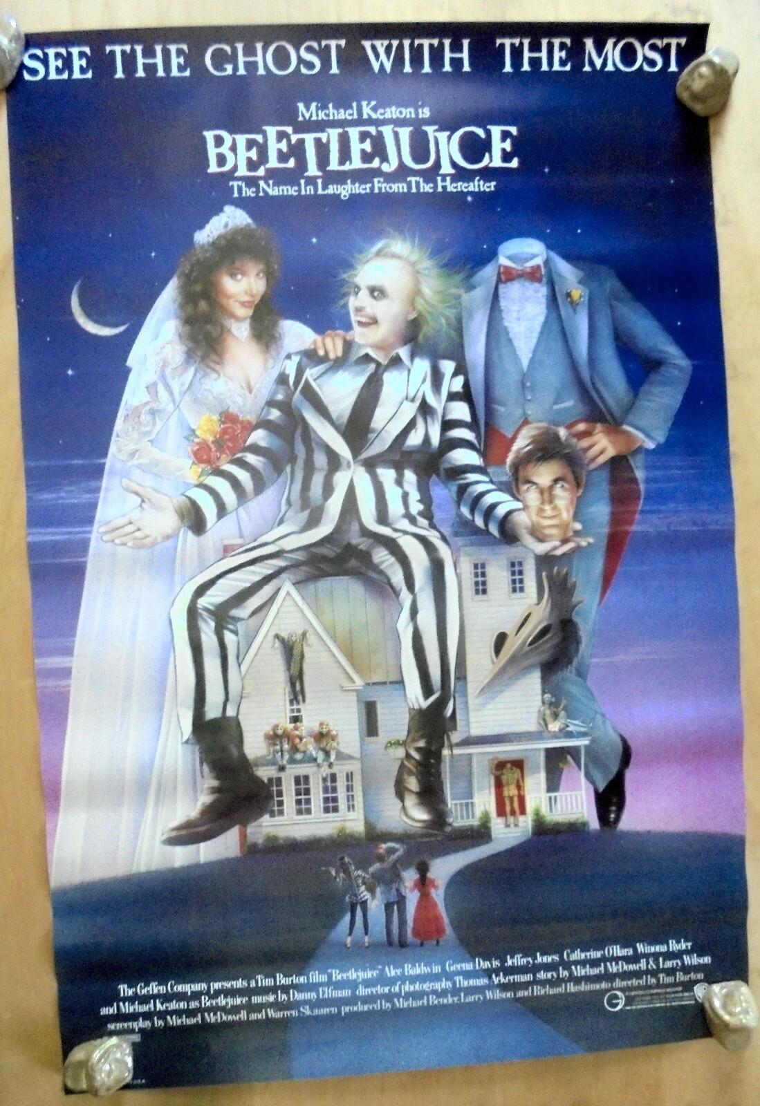 BEETLEJUICE (1988) ORIGINAL ADVANCE MOVIE POSTER  -  ROLLED