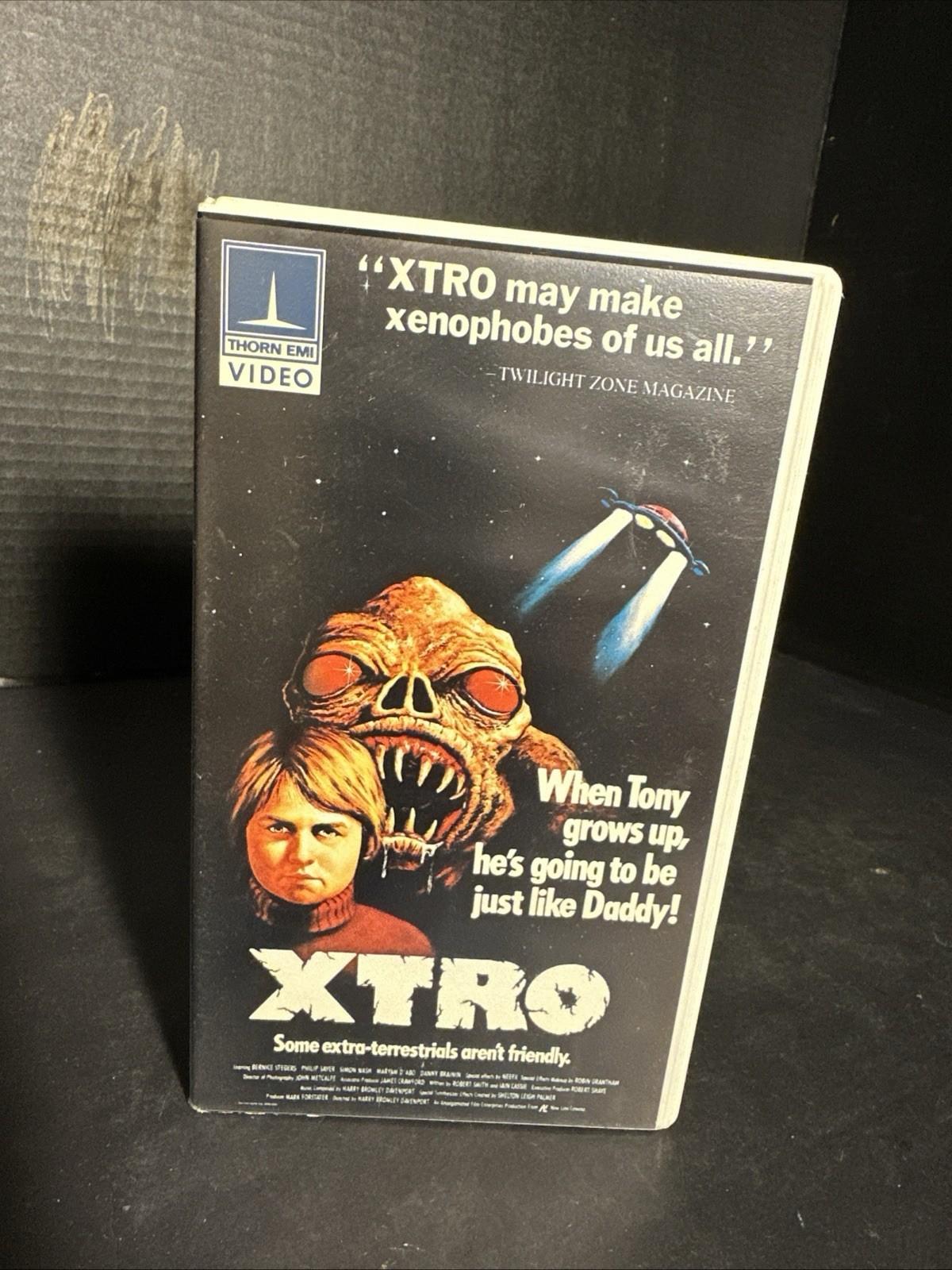 Xtro VHS Thorn EMI Video 1983 Rare Clamshell New Line Cinema Horror Movie #R145 