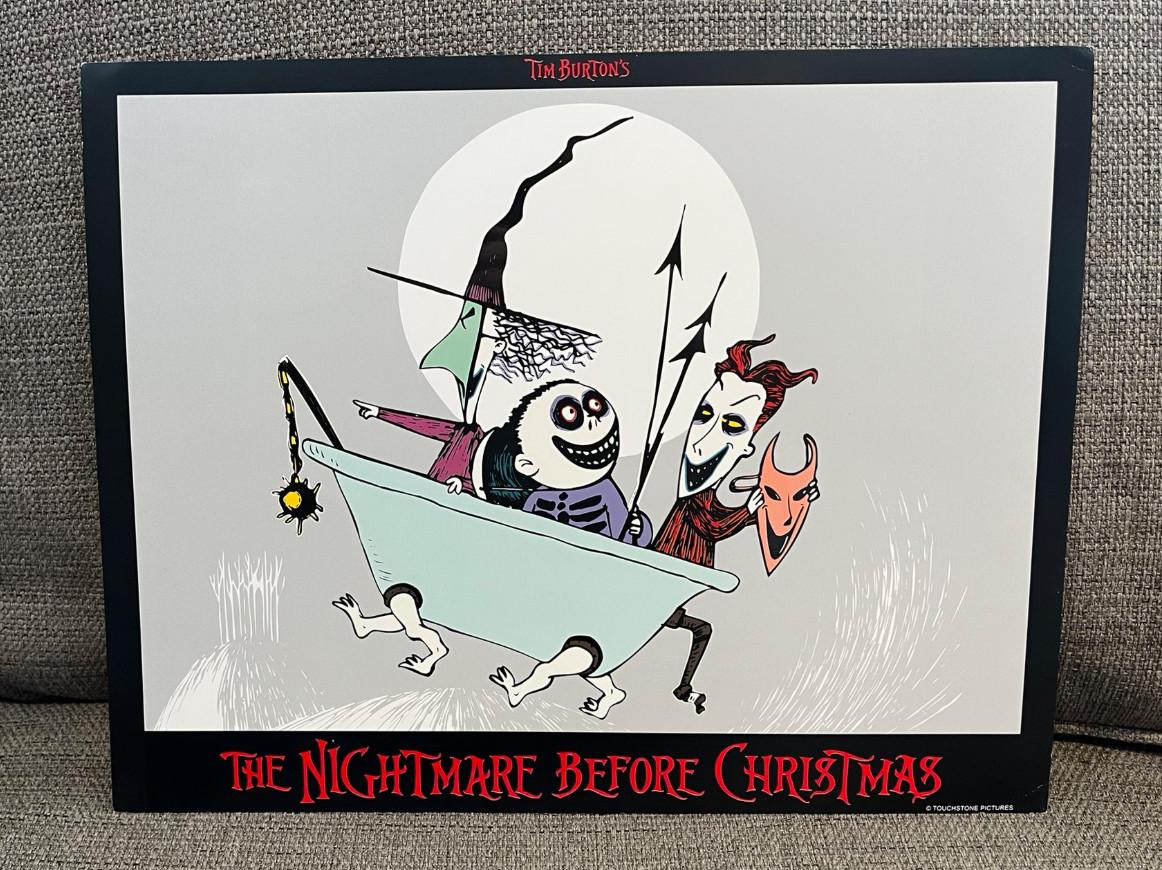 THE NIGHTMARE BEFORE CHRISTMAS 1993 ORIGINAL MOVIE LOBBY CARD LOCK SHOCK BARREL