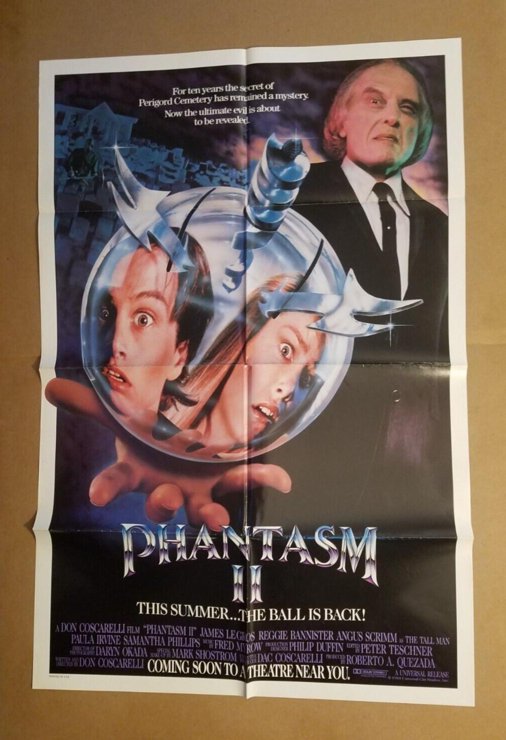 ⚰️PHANTASM II 1988 Original 27x41 1-sheet movie poster ADVANCE Tall Man 💀880093