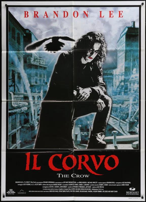 The Crow 1994 Original Italian 1P Movie Poster 39x55 Brandon Lee Cult Vintage