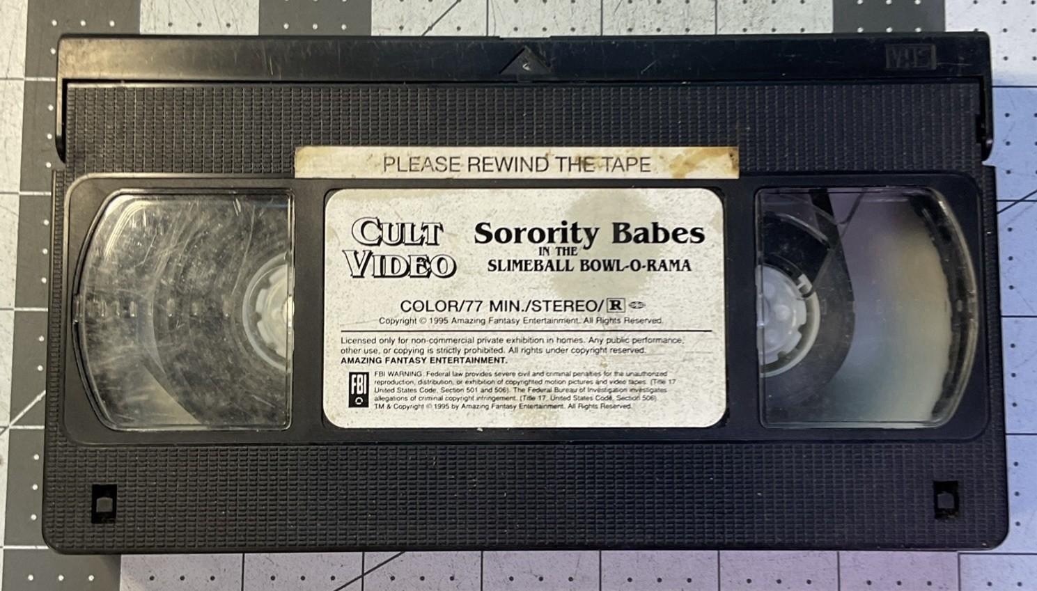 URBAN C. VIDEO CULT CLASSIC VHS SORORITY BABES IN THE SLIMEBALL BOWL-O-RAMA