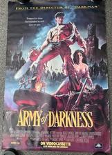 Vintage Army Of Darkness Original 1992 VHS Horror Store Promo Poster 27x40” RARE