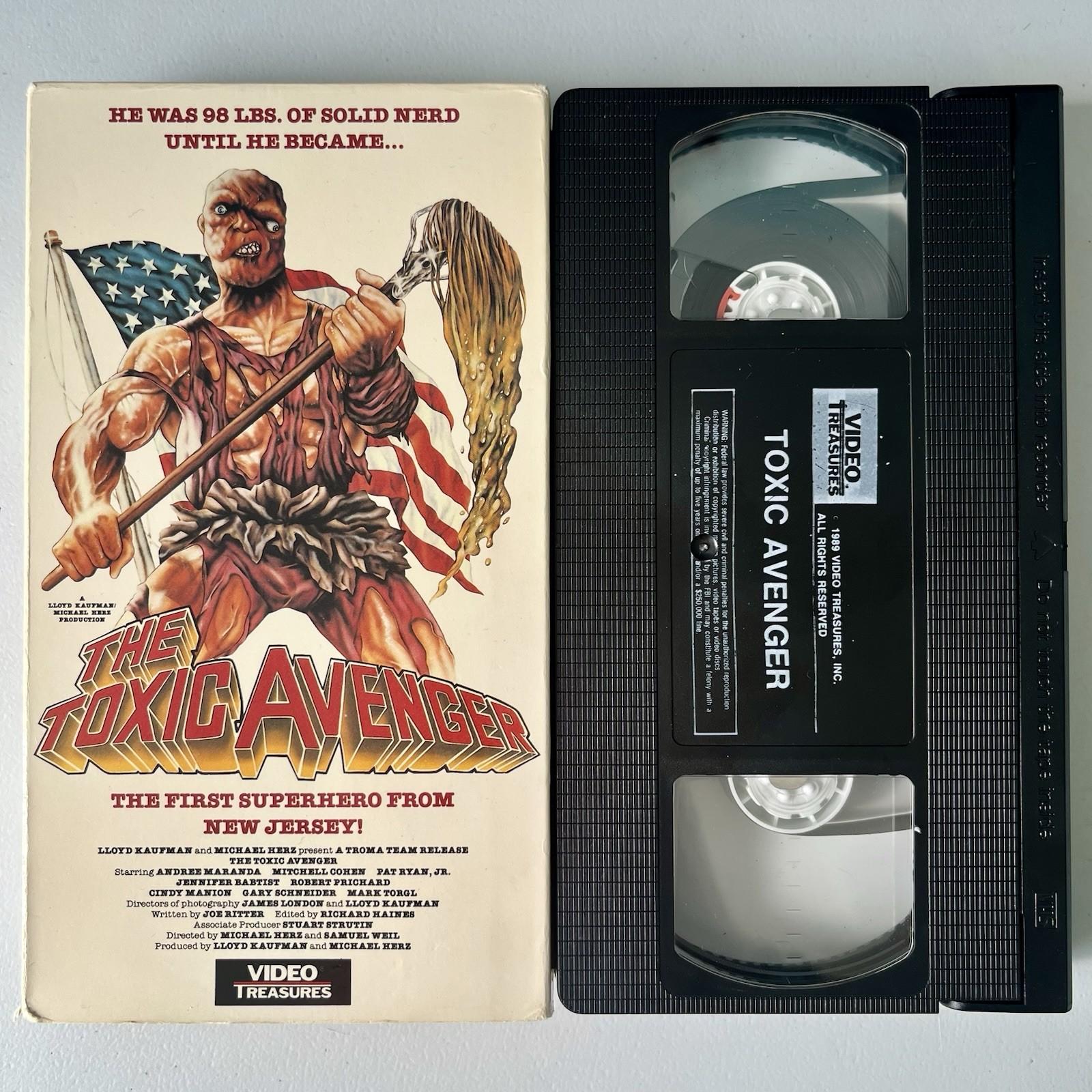The Toxic Avenger VHS 1984 Troma Video Treasures 1990 Release Horror B-movie
