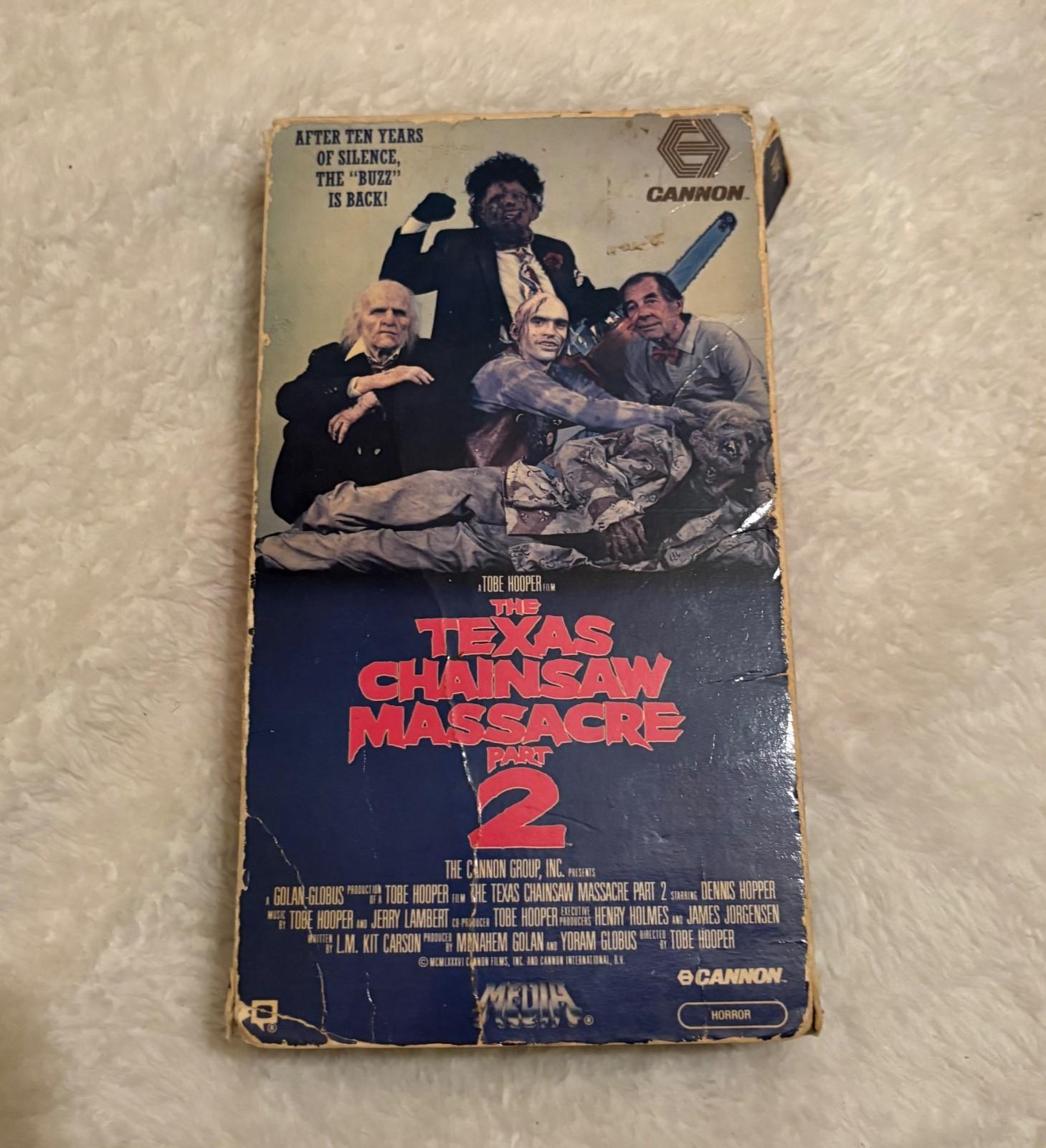 The Texas Chainsaw Massacre Part 2 1986 VHS Cannon Media Rare Horror