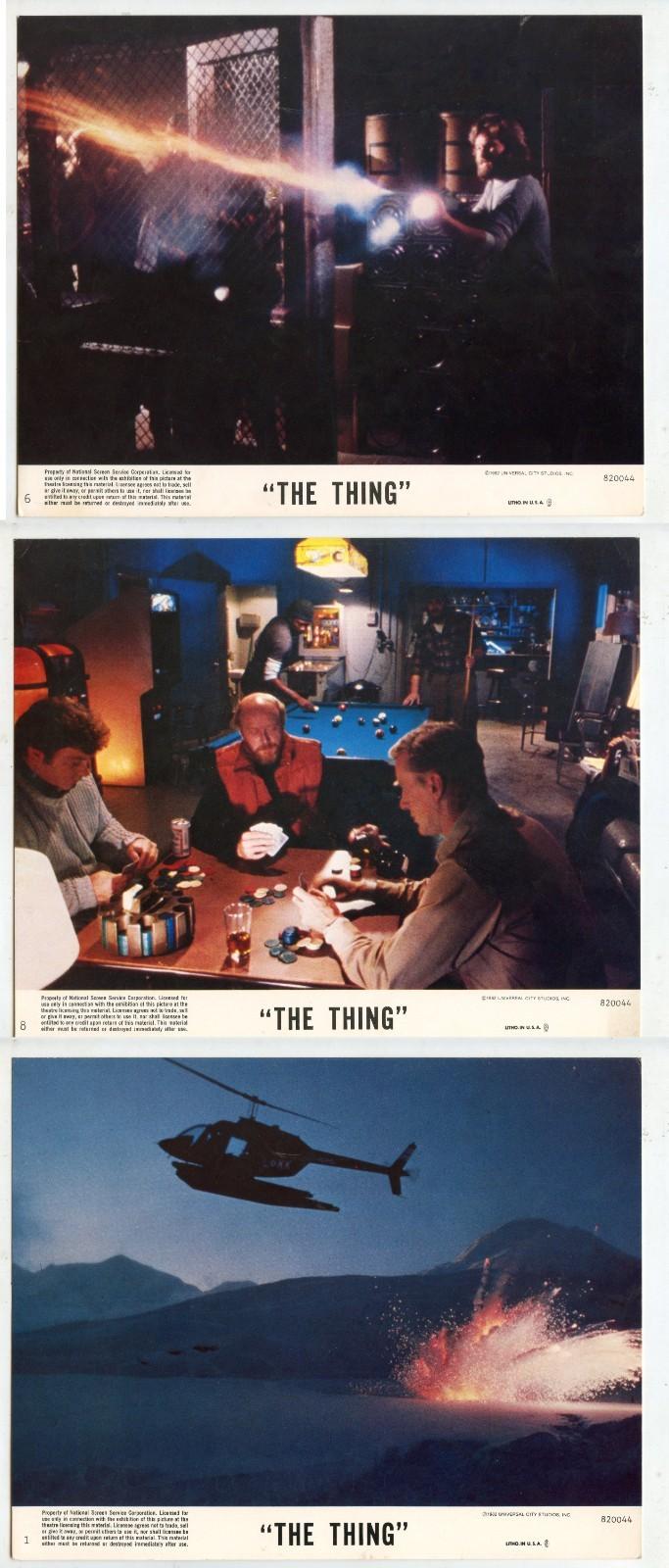 John Carpenter's - The Thing (1982) Kurt Russell, Lot x3 Lobby Cards, f20865