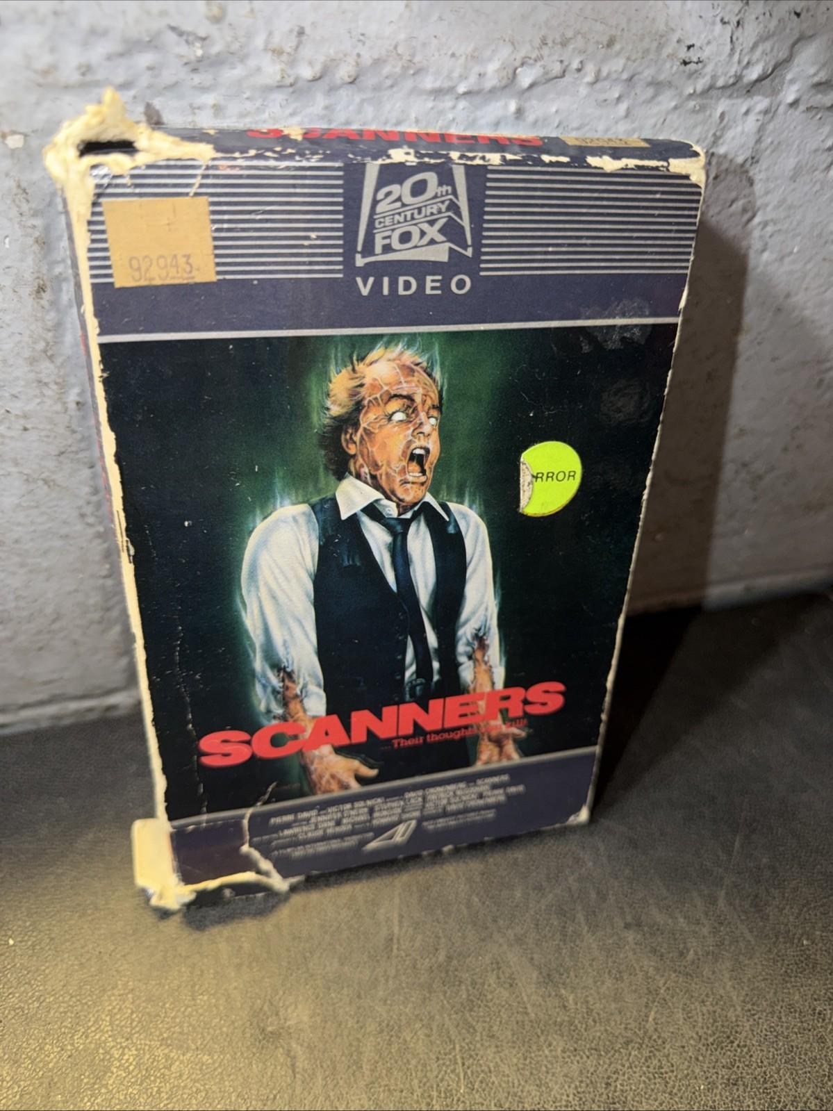 Scanners - VHS  - Big Box  - 1982 -  RARE - Fox Video - Side Load Drawer HORROR