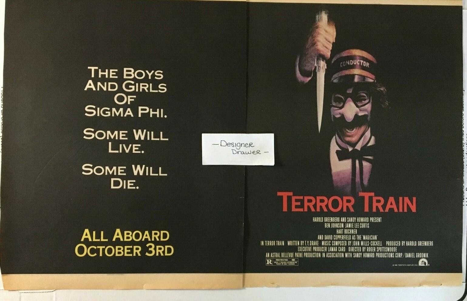 Terror Train Movie 1980 Vintage 2 pg. 14 x 21 Promotional Print Ad