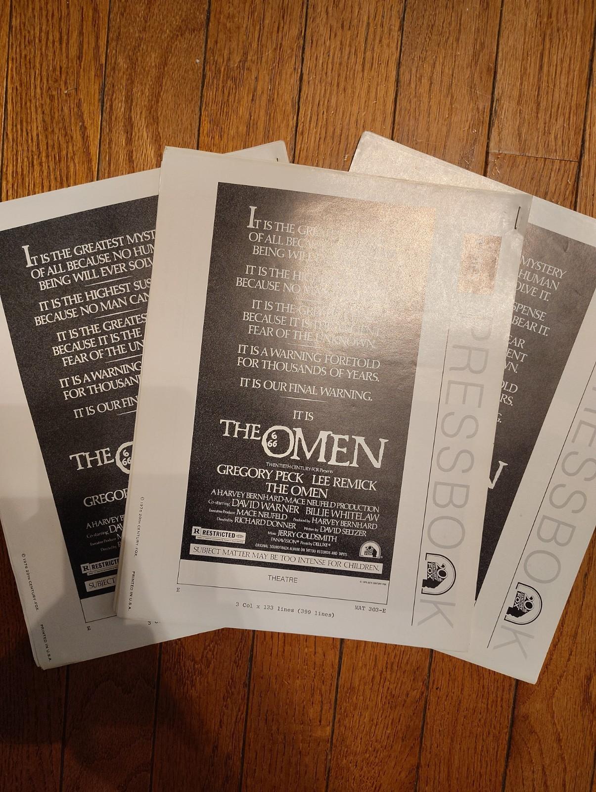 Vintage The Omen (1976) Original Theatrical Pressbook(S)  Three Complete Books 