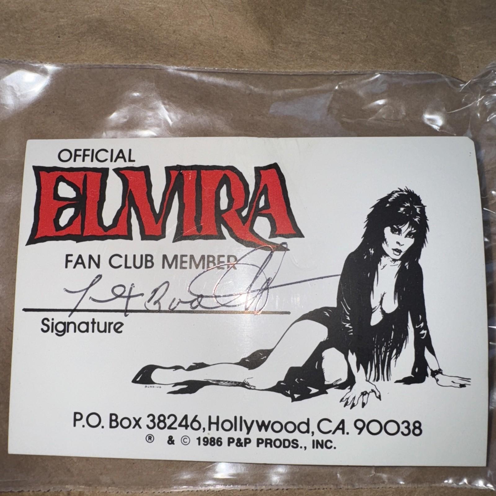Vintage RARE  original 1986 Official Elvira Fan Club Member Card 