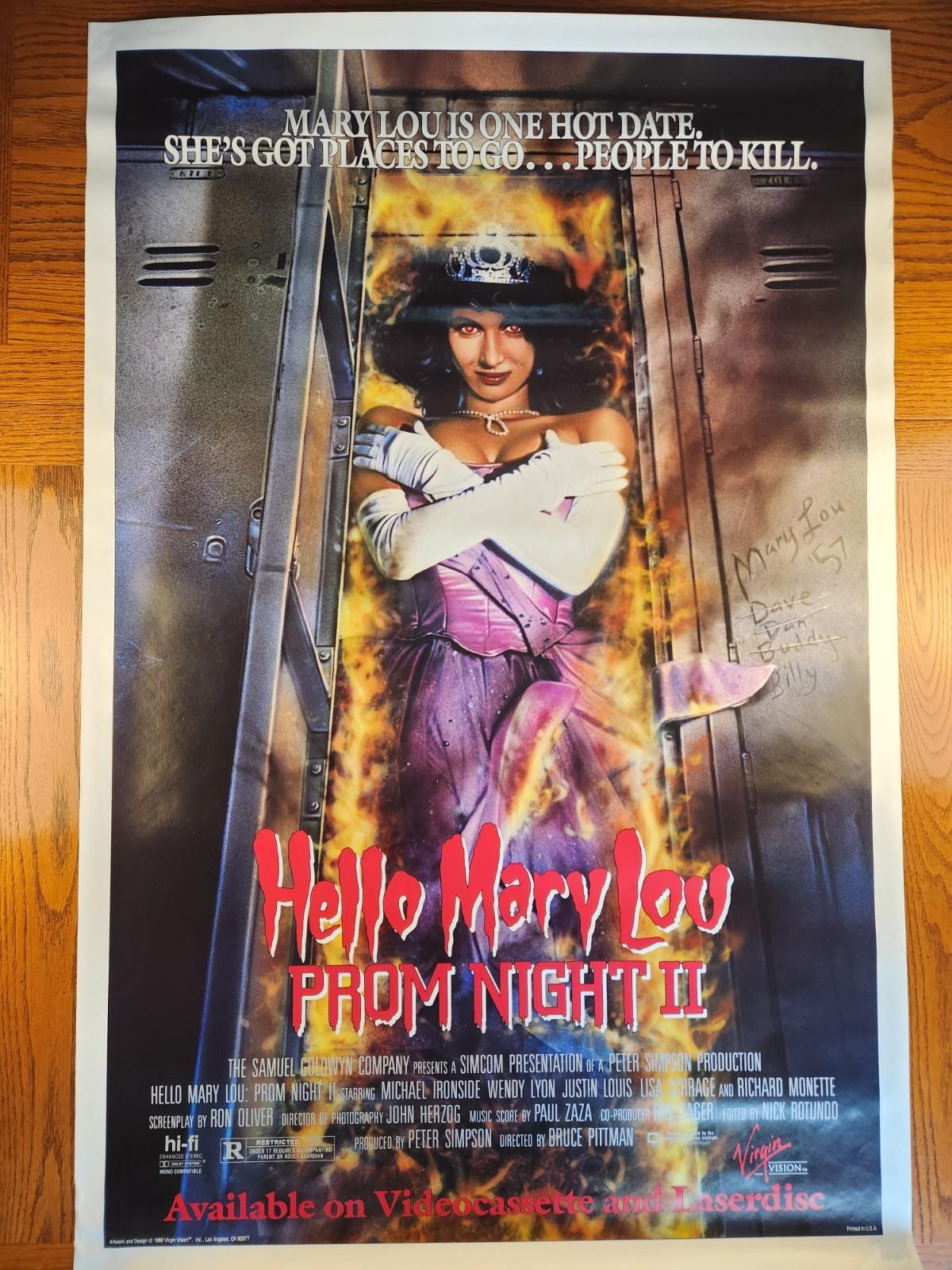 Prom Night II  Hello Mary Lou Original Movie Poster 1987 41 x 27 Horror Rare