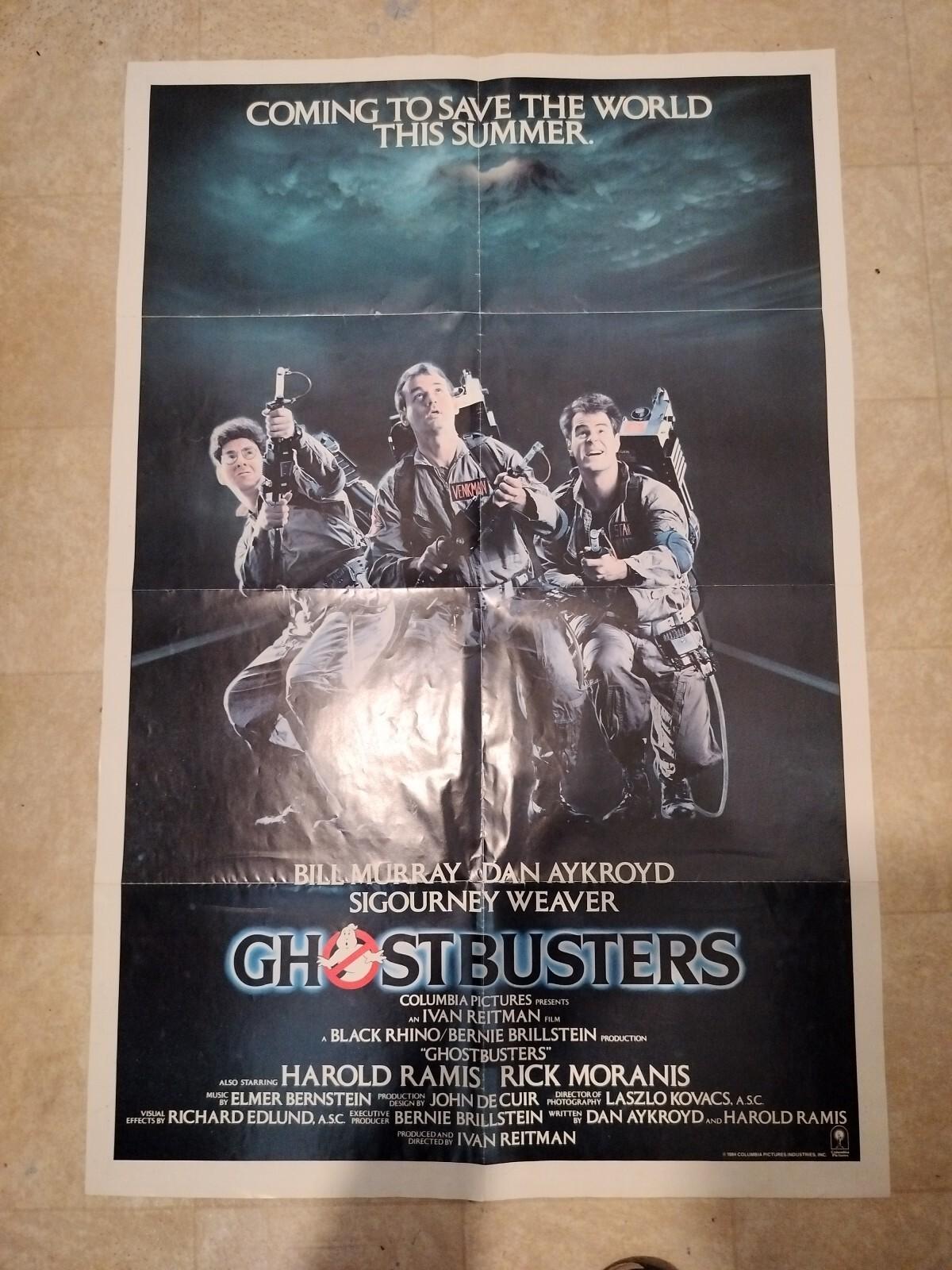 RARE Original 1984 GHOSTBUSTERS Poster, One Sheet, One Sided, Folded.