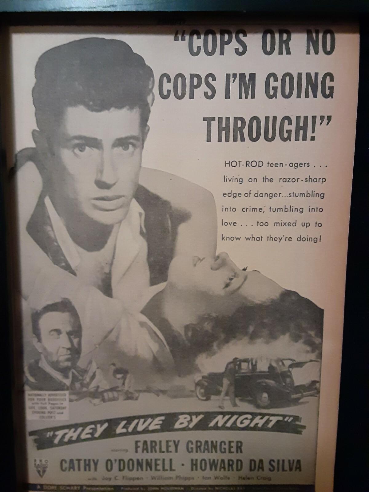 They Live By Night Rare Original 1949 Promo Poster Ad Framed!