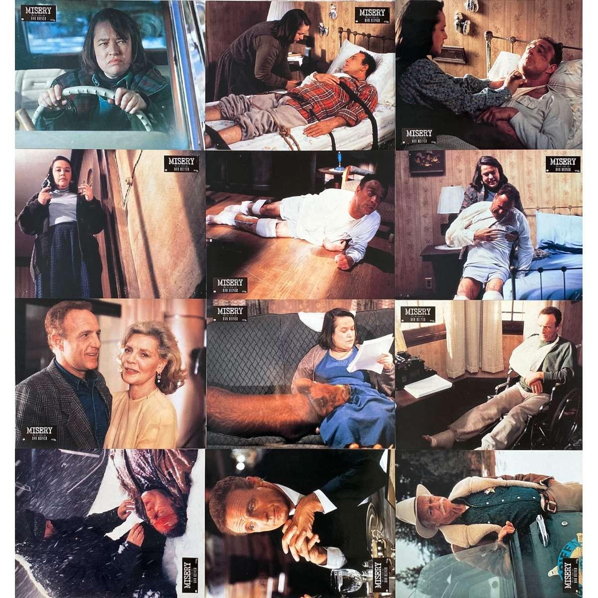 MISERY Vintage Lobby Cards x12 - 9x12 in. - 1990 - Rob Reiner, James Caan, Kathy