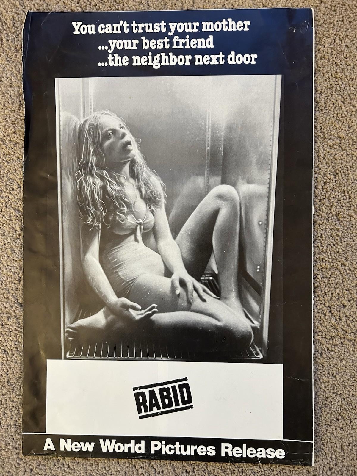 "RABID" 1977 Marilyn Chambers Movie Ad Sheet Vintage David Cronenburg Press kit