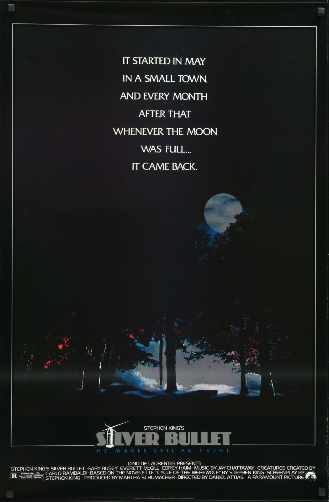 Silver Bullet - original movie poster 27x41 1985 VG ROLLED Stephen King Horror