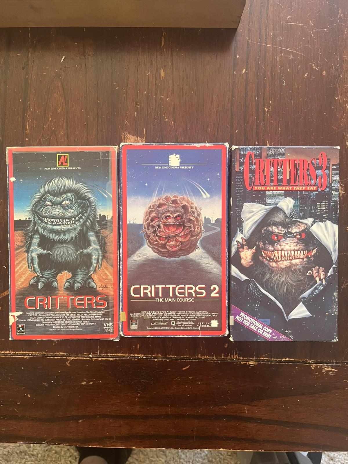 Critters 1,2,3 Set 1986 Horror Movie VHS RCA Columbia Pictures Rare 80s Screener