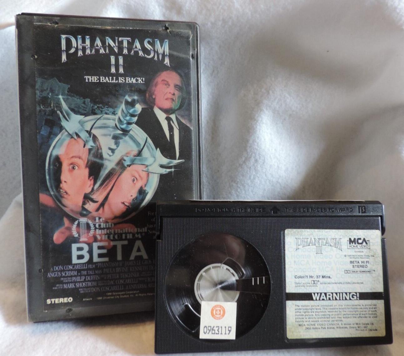 BETAMAX MOVIE NOT VHS PHANTASM II RARE OOP IN CLAMSHELL TAKE A LOOK