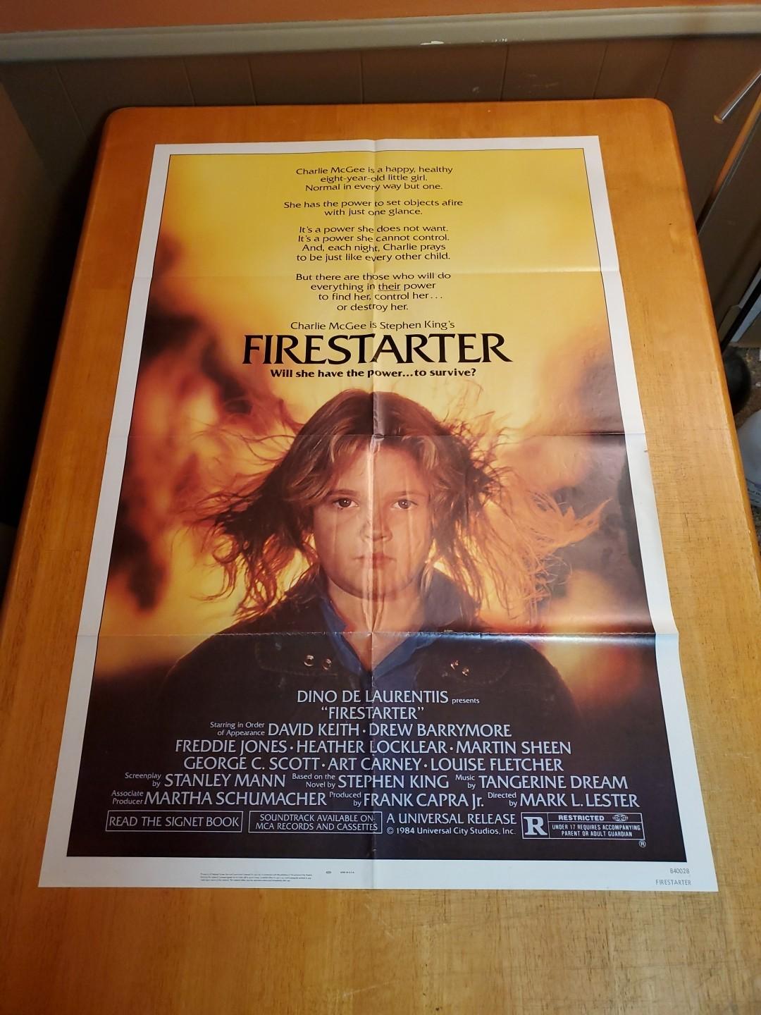 Firestarter Original Movie Poster 27x41 Folded Theater One Sheet 1984