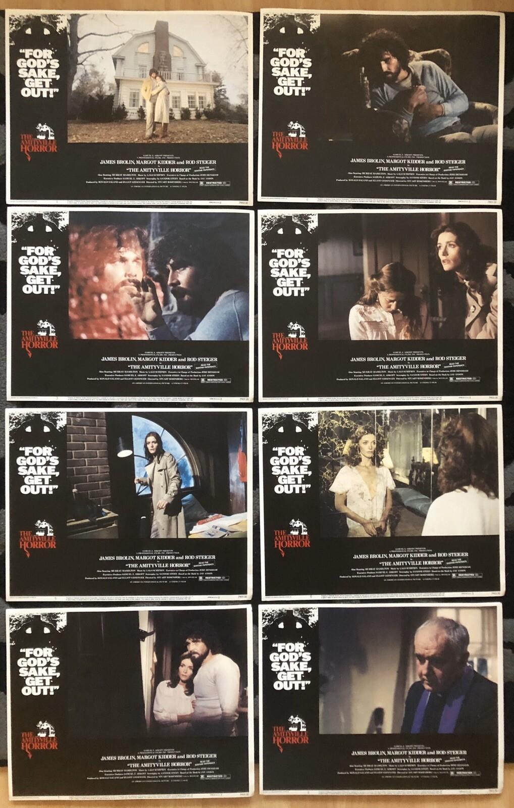 THE AMITYVILLE HORROR 1979 ORIGINAL U.S. SET OF 8 LOBBY CARDS NEAR MINT