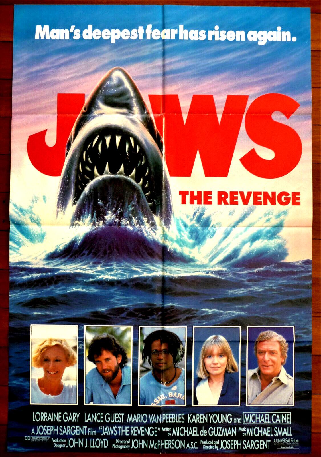 JAWS Revenge Original 1987 Australian Rare Cast Advance One Sheet Movie Poster