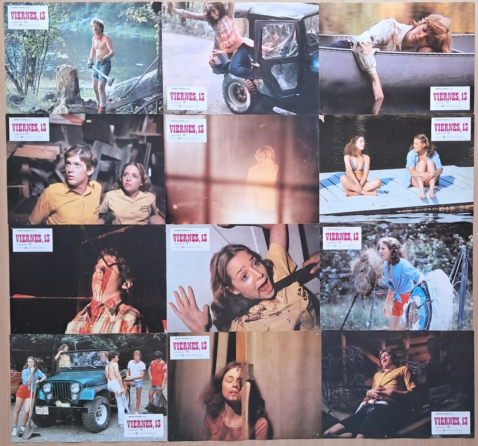 Friday the 13th ORIGINAL Spanish 1980 LOBBY CARD SET [complete] extremely rare