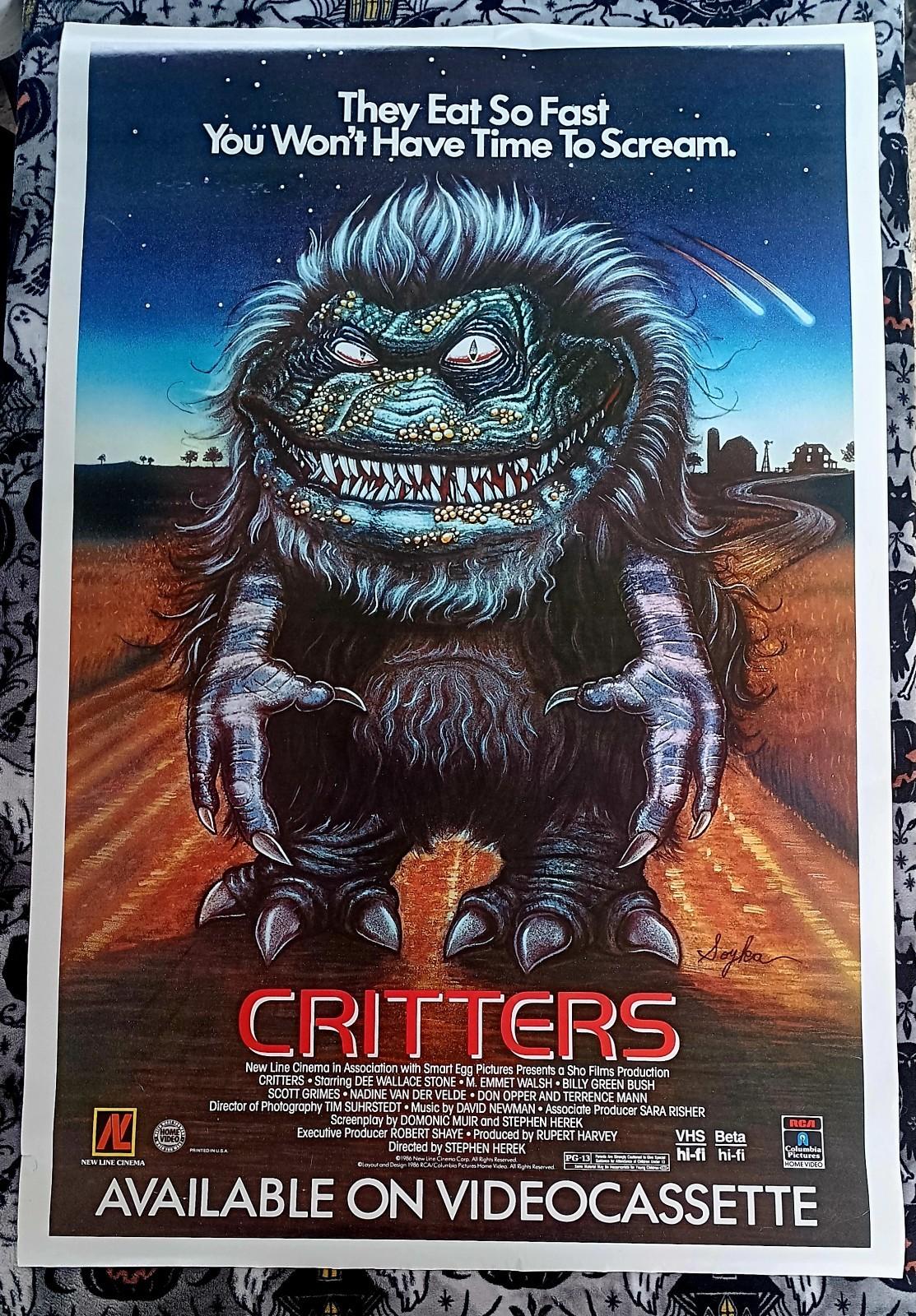 CRITTERS ORIGINAL ROLLED ONE SHEET VIDEO POSTER RARE 