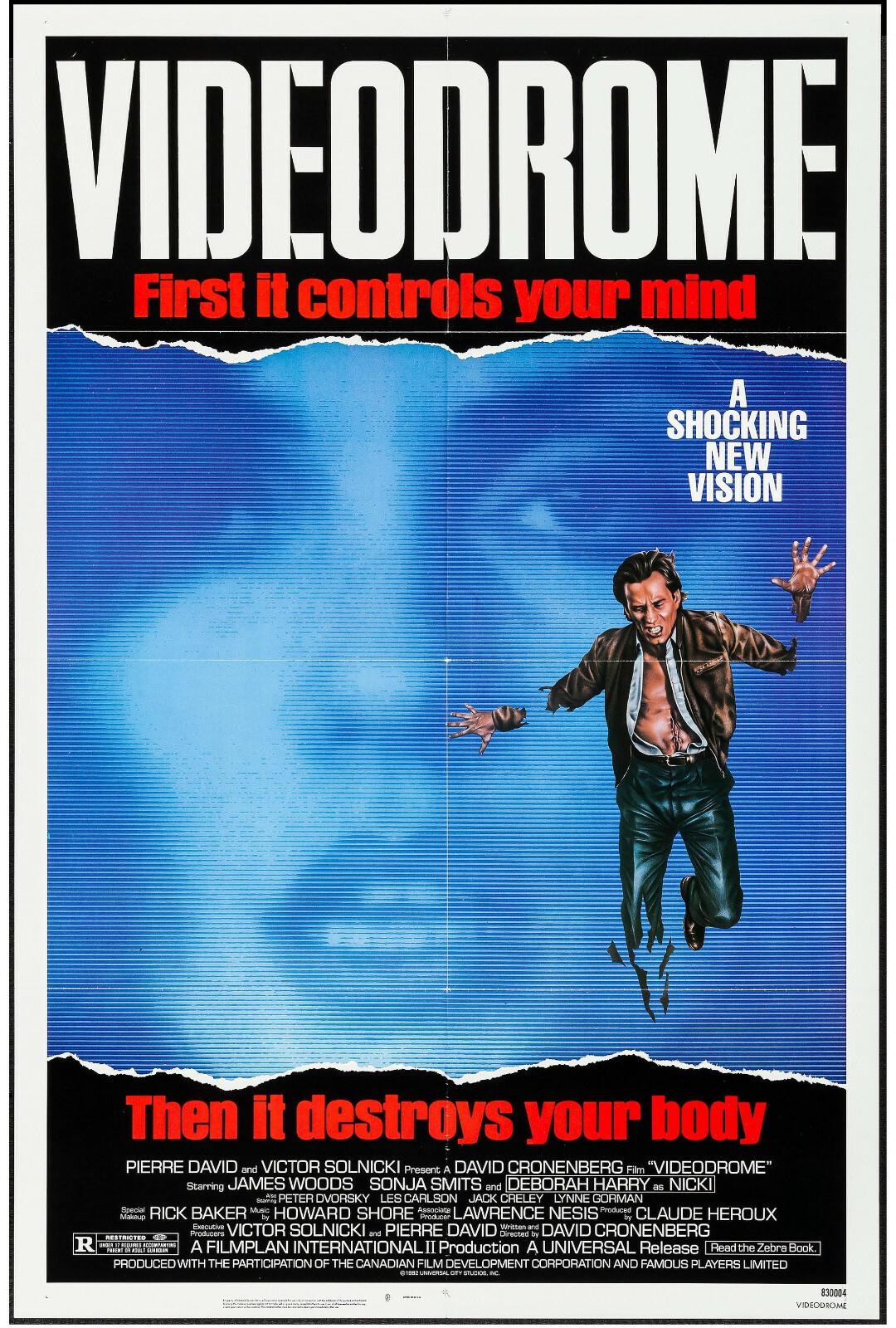 VIDEODROME original 1983 27x41 one sheet movie poster JAMES WOODS/DEBORAH HARRY