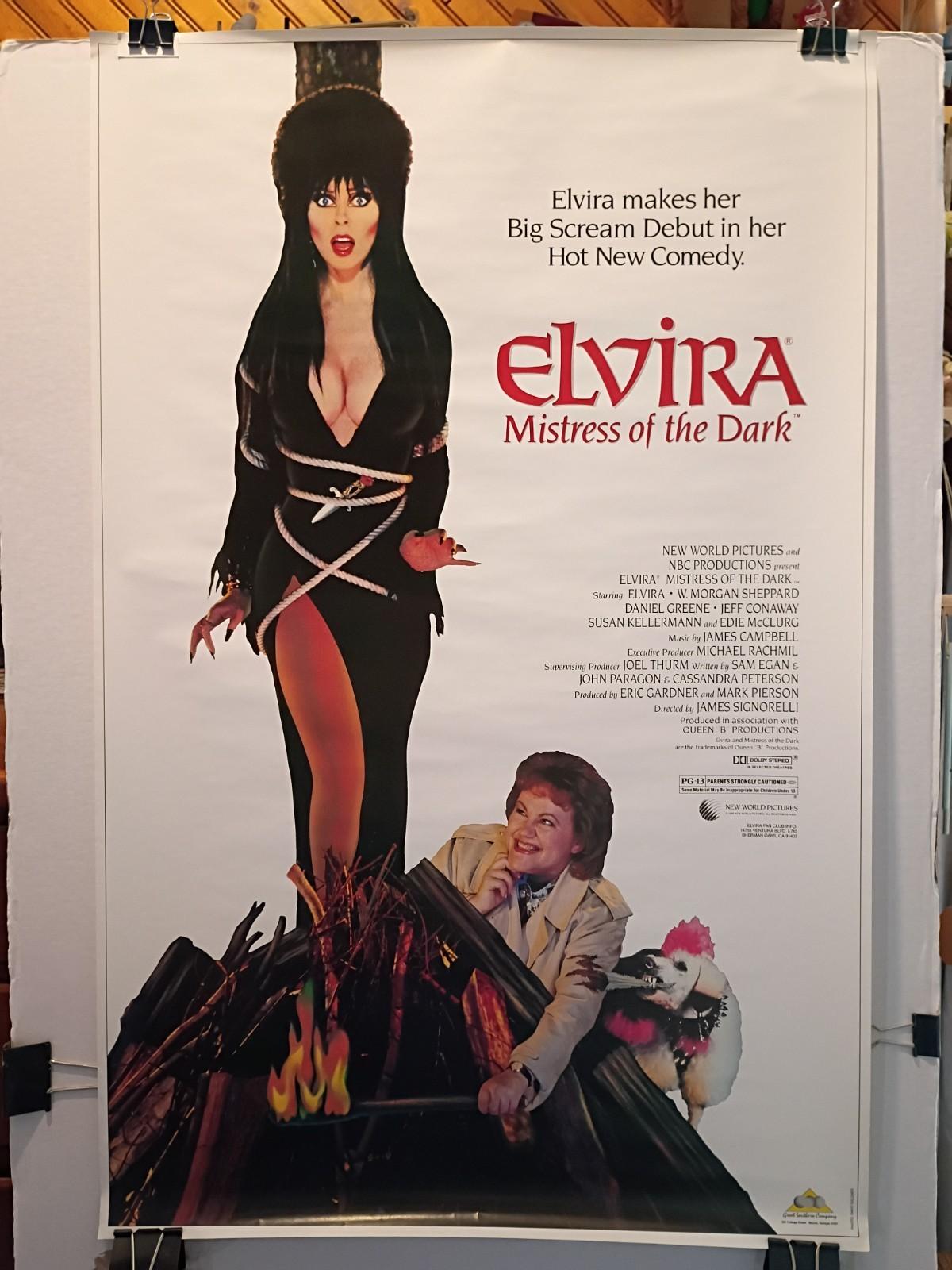 ELVIRA Mistress Of The Dark Vintage Commercial Poster 1988