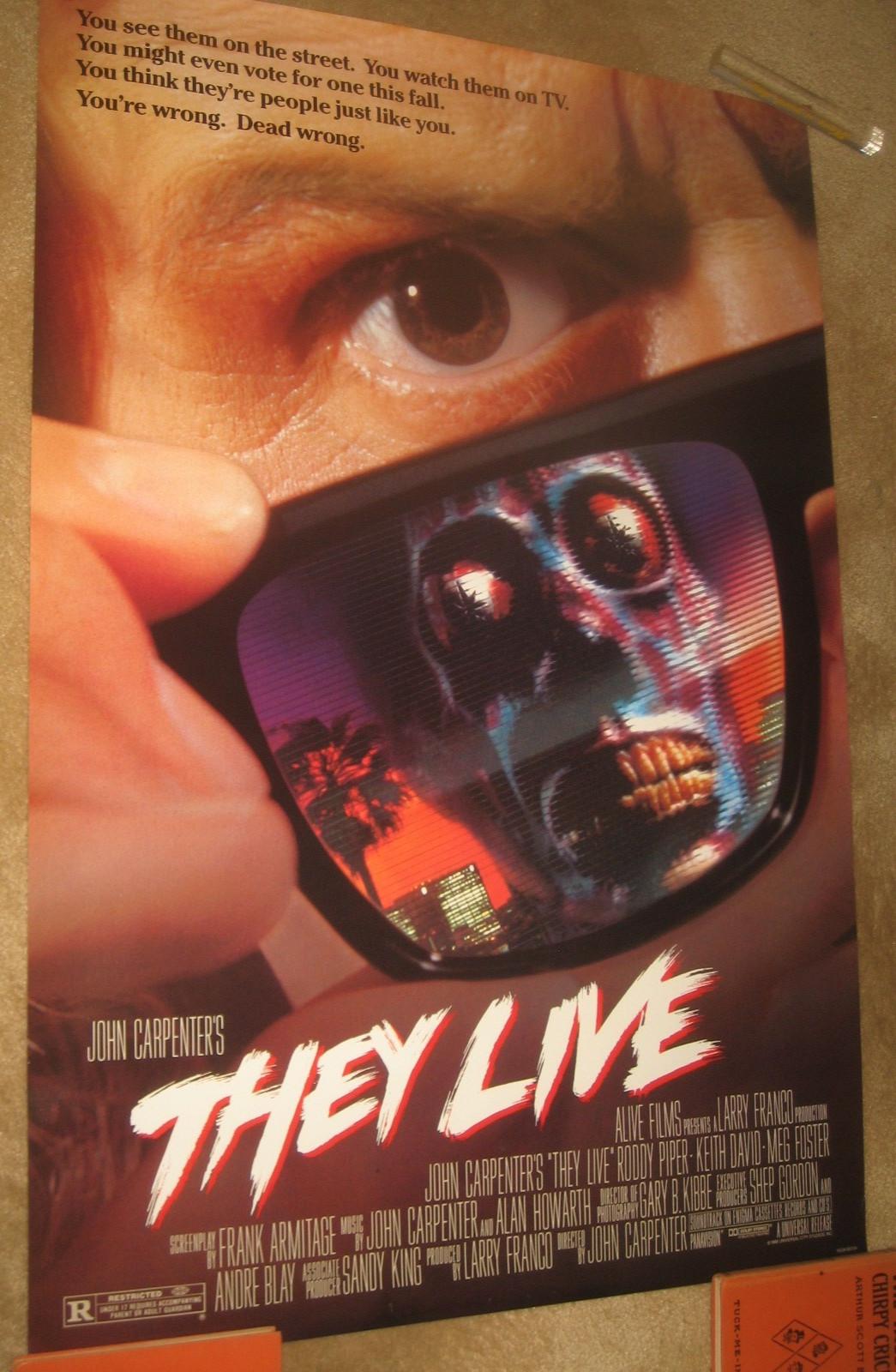THEY LIVE (1988)  John Carpenter classic !  Rolled / double sided /   VF / NM