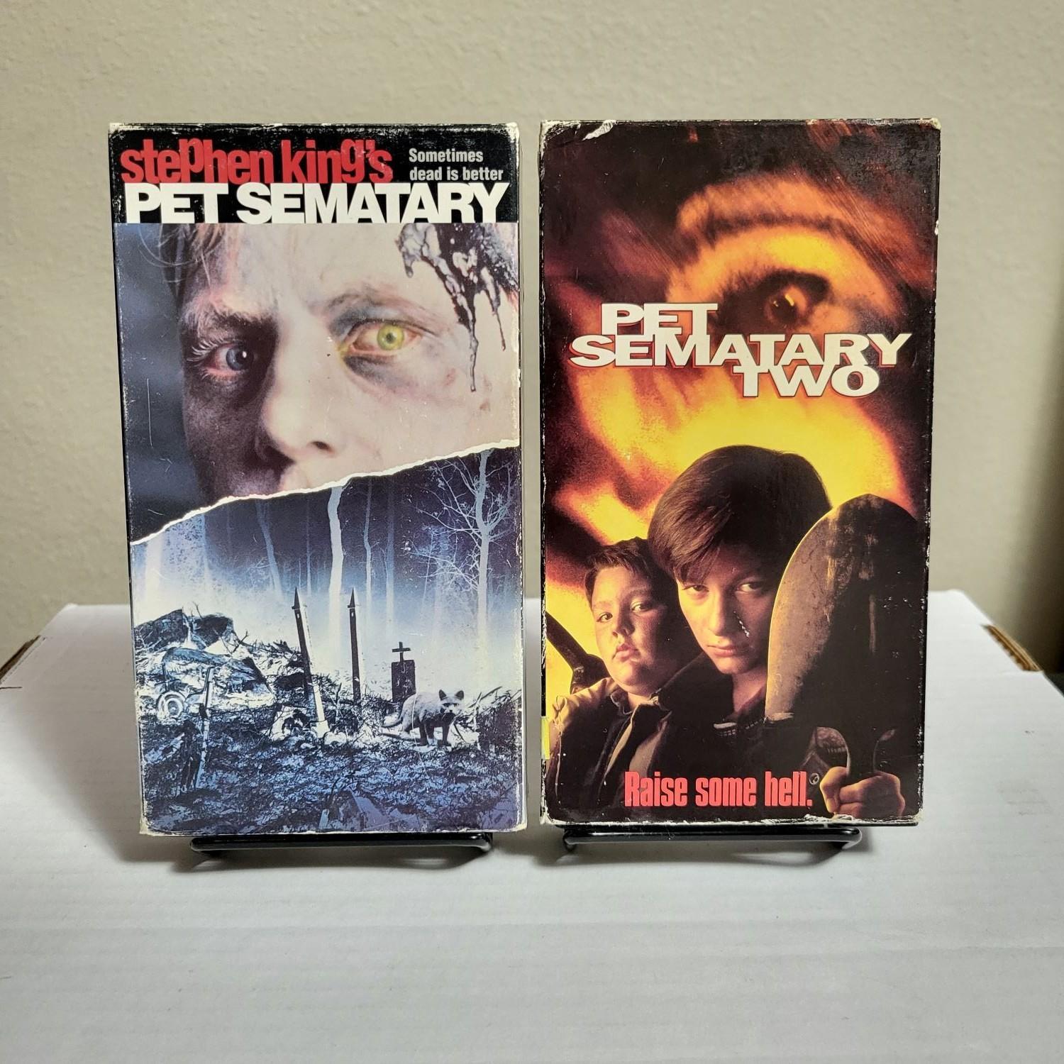 Pet Sematary (1989) & Pet Sematary 2 (1992) VHS - Lot of 2.  Horror.