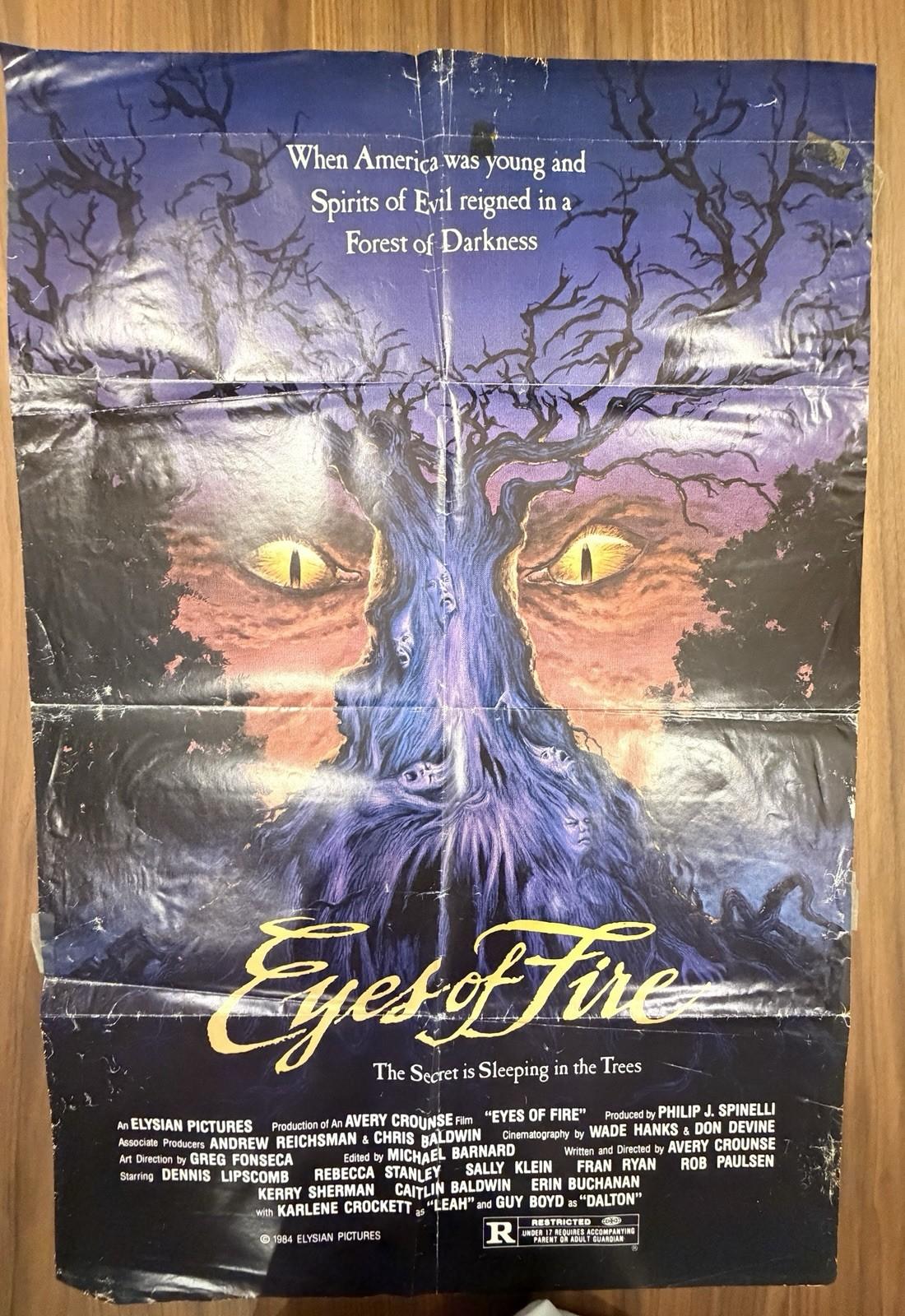 Original 1980s US “Eyes of Fire” Movie Poster – Vintage Horror Film Collectible