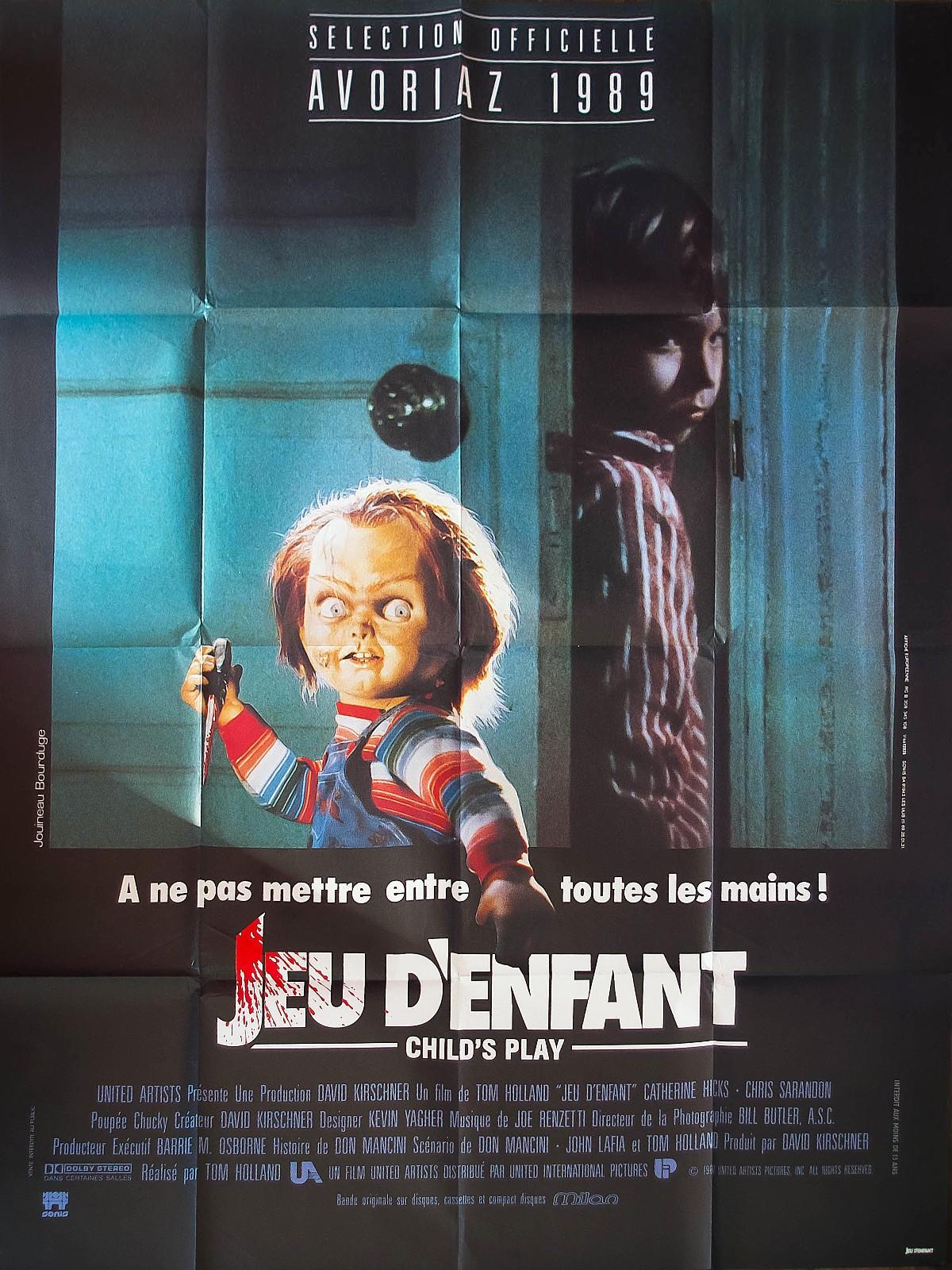CHILD'S PLAY Horror Film French Grande Vintage Movie Poster Original 1988