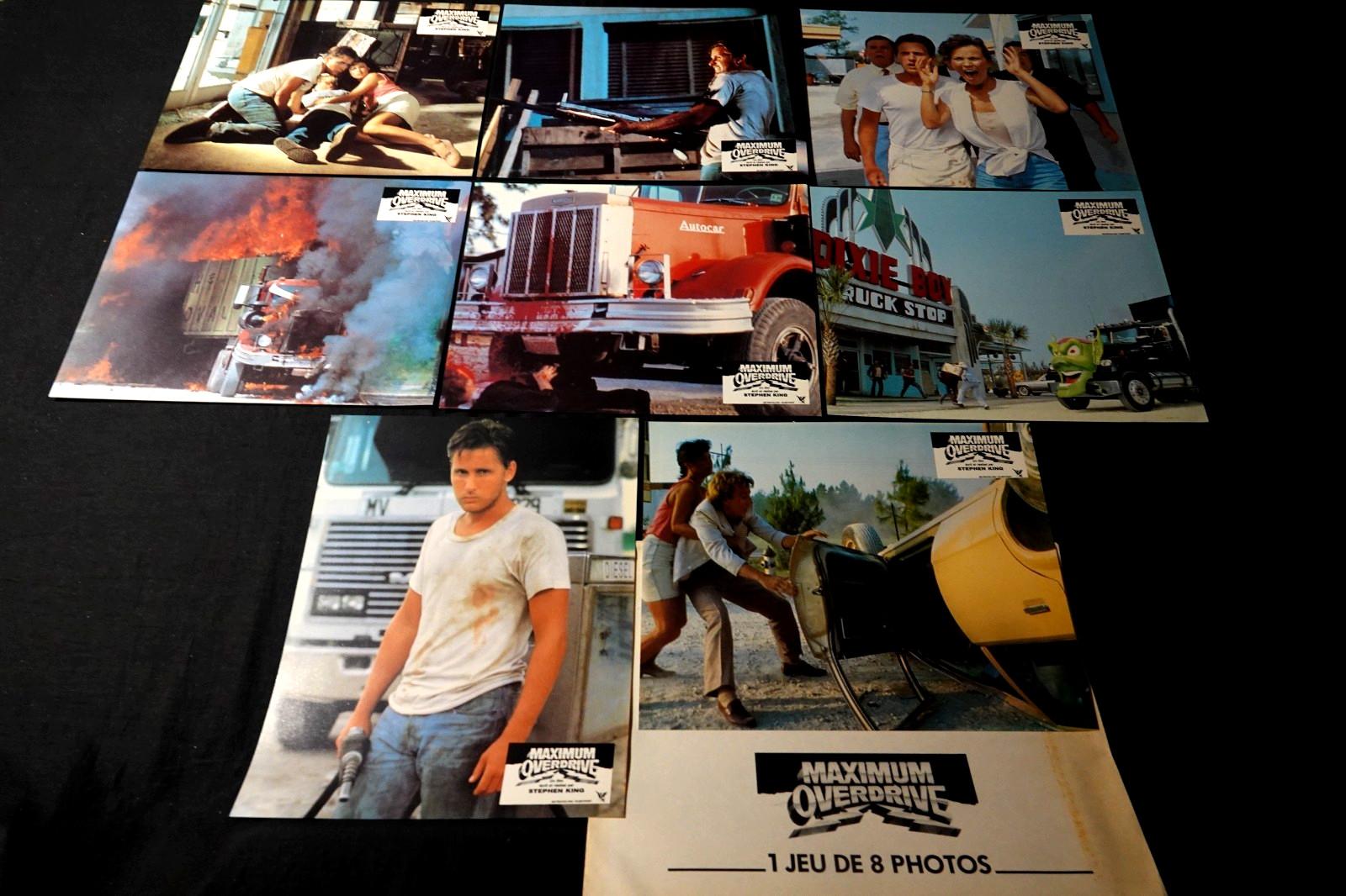 MAXIMUM OVERDRIVE! stephen king Emilio Estevez game 8 lobby cards 1986
