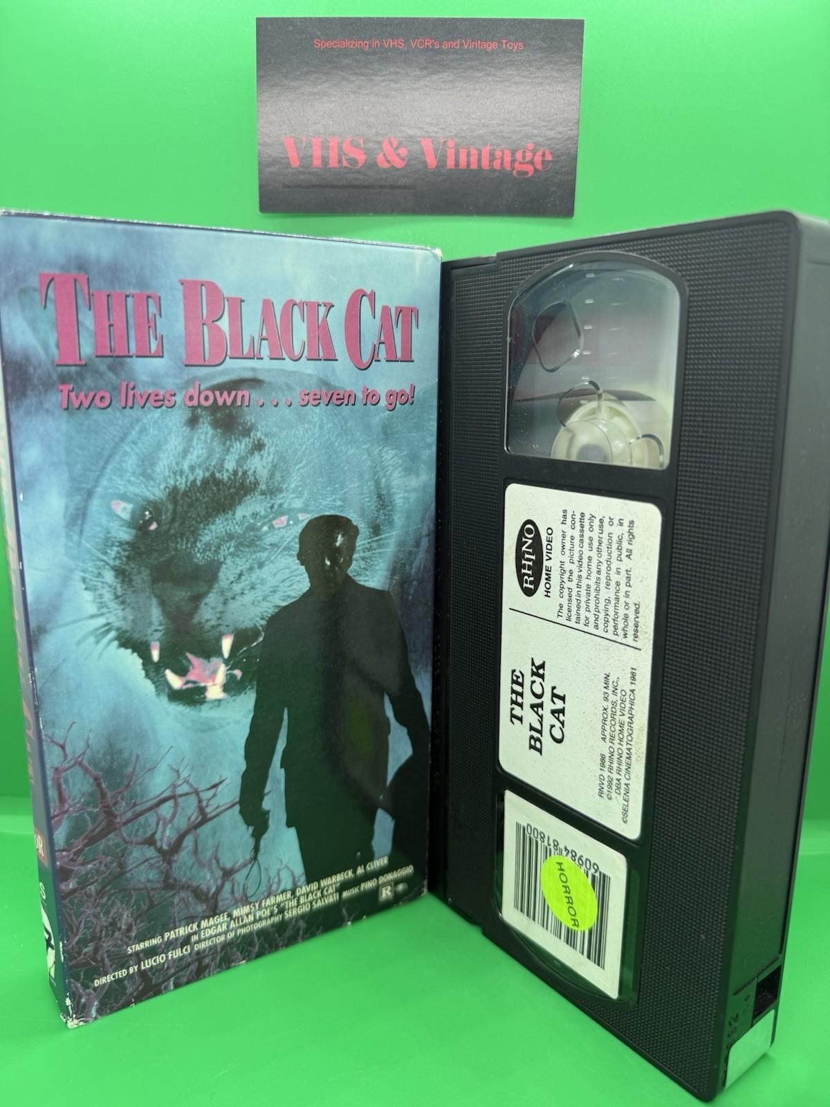 The Black Cat (VHS, 1981) Lucio Fulci Patrick Magee RARE HTF  HORROR  TESTED