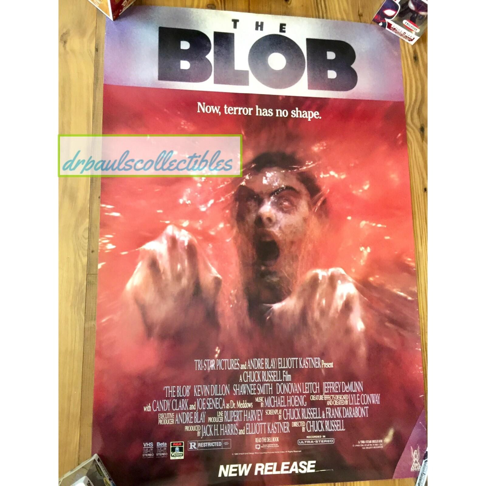 THE BLOB 1988 Original VHS Release Movie Poster Ultra Rare VF/NM Rolled 27”x41”