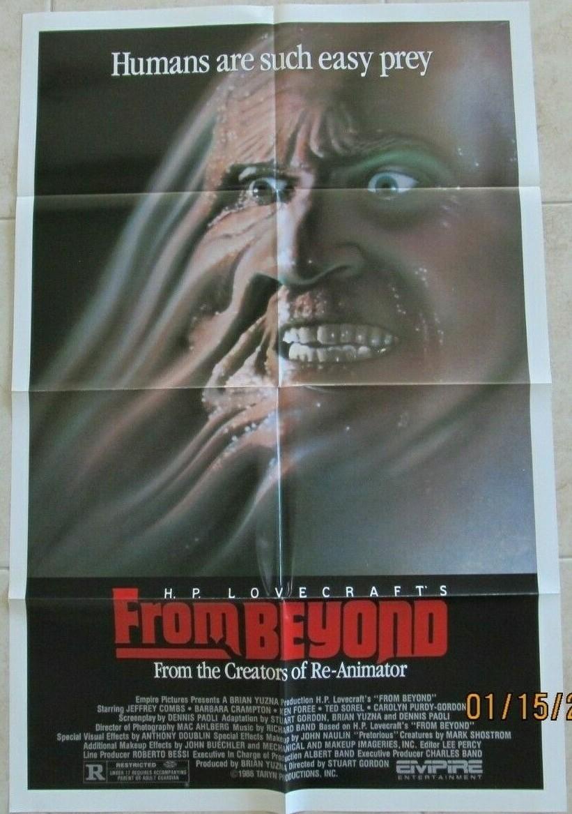 FROM BEYOND ORIGINAL MINT FOLDED MOVIE POSTER 1986 SCI FI HORROR H.P. LOVECRAFT