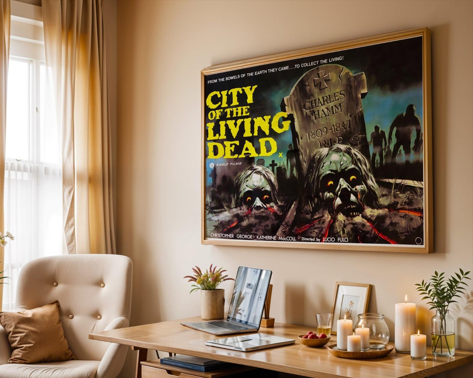 City Of The Living Dead 1980 Cult Italian Horror Film Poster Wall Art Fulci