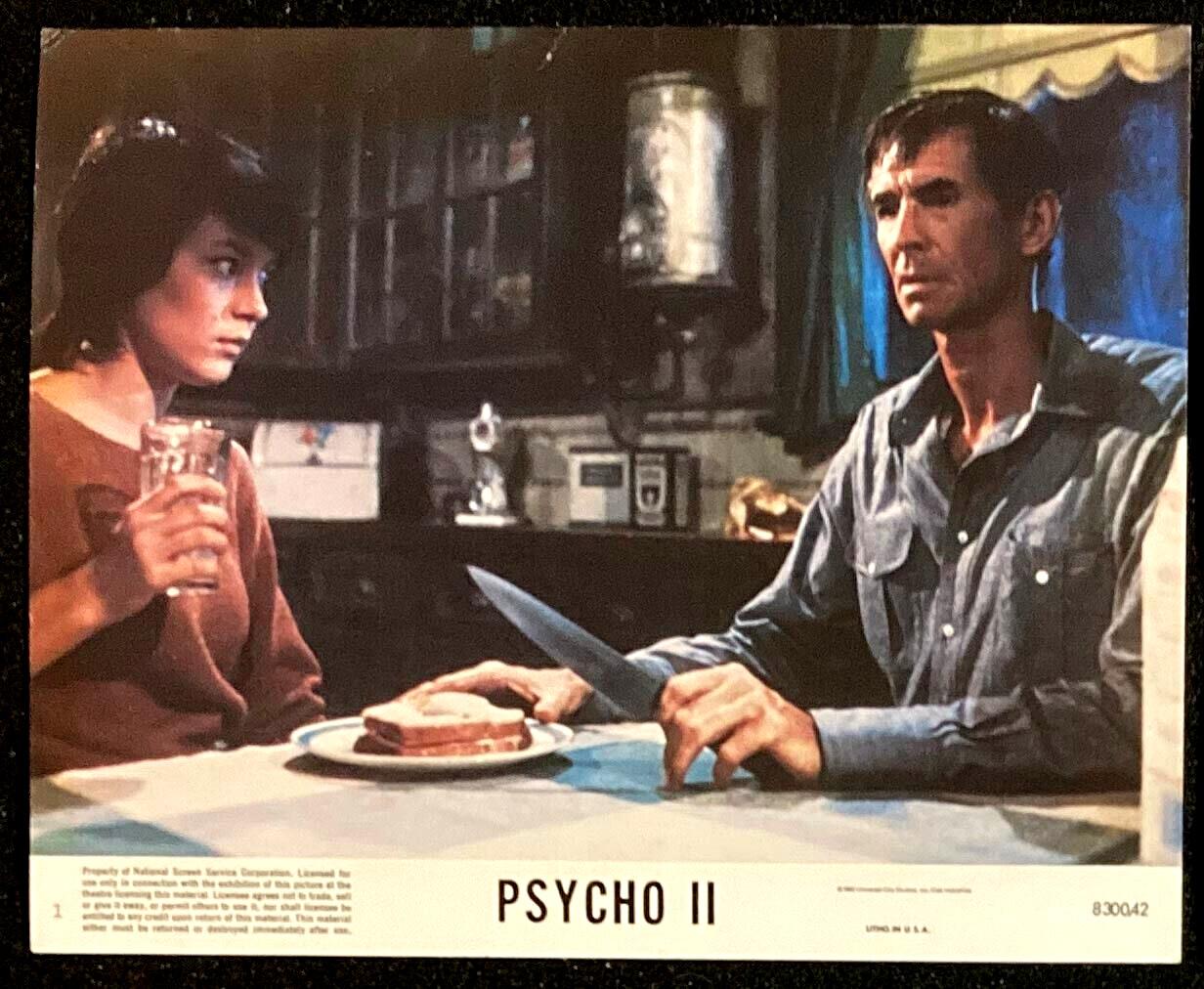 PSYCHO 2 Original Movie Lobby Card Anthony Perkins Norman Bates Slasher Horror