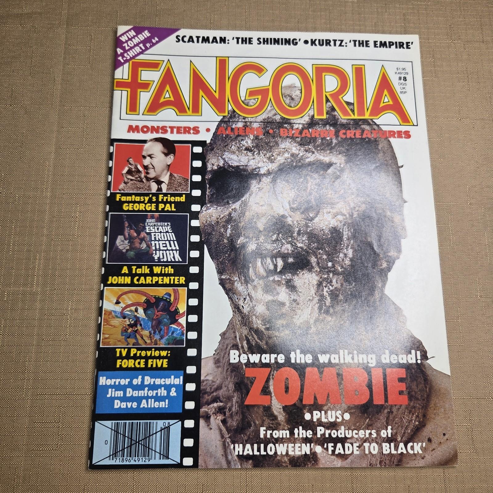 RARE VINTAGE FANGORIA #8 (1980): ZOMBIE, THE SHINING, JOHN CARPENTER! MUST HAVE!