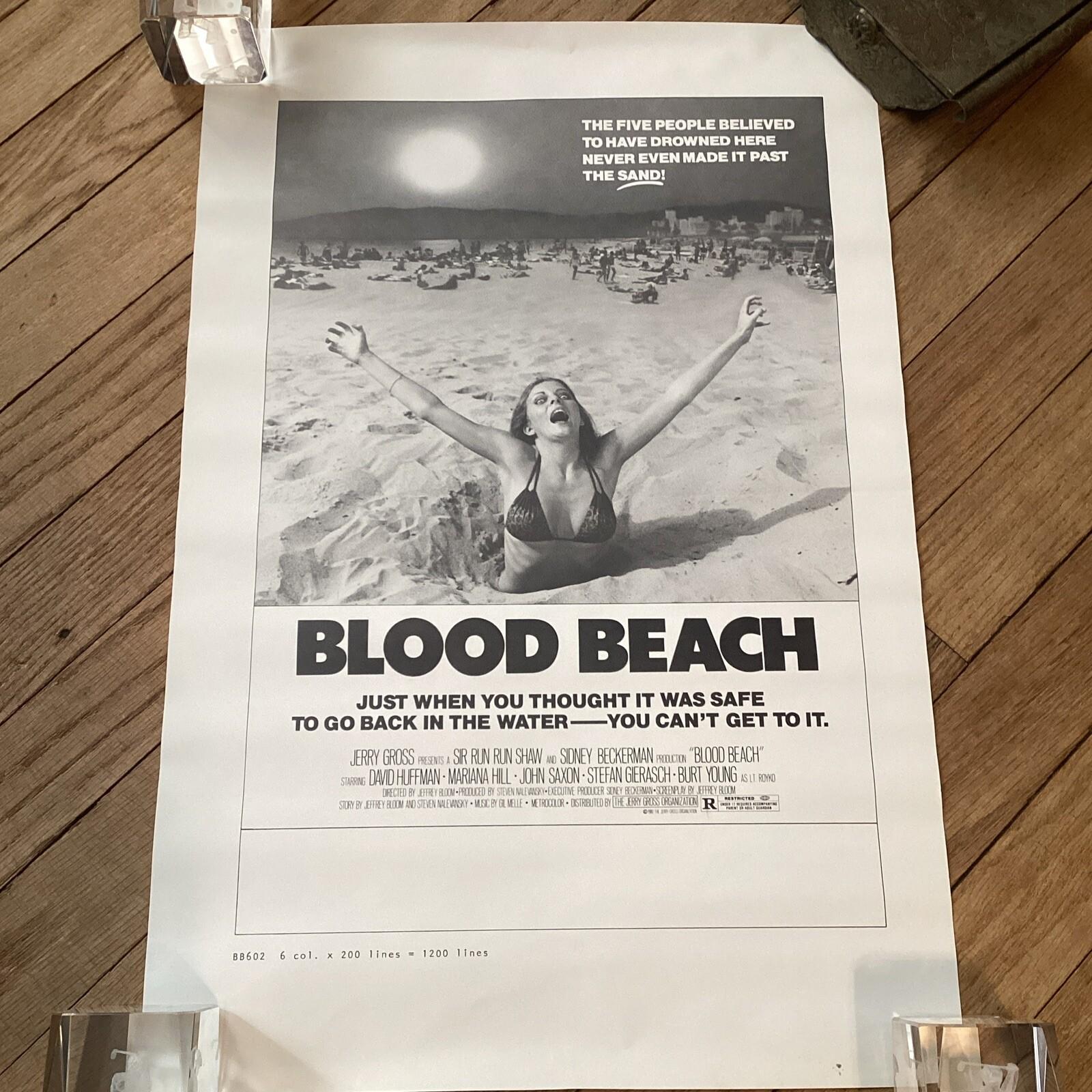 Original 1980 Blood Beach 12”x18” Cult Horror Movie Newspaper Advertising Slick