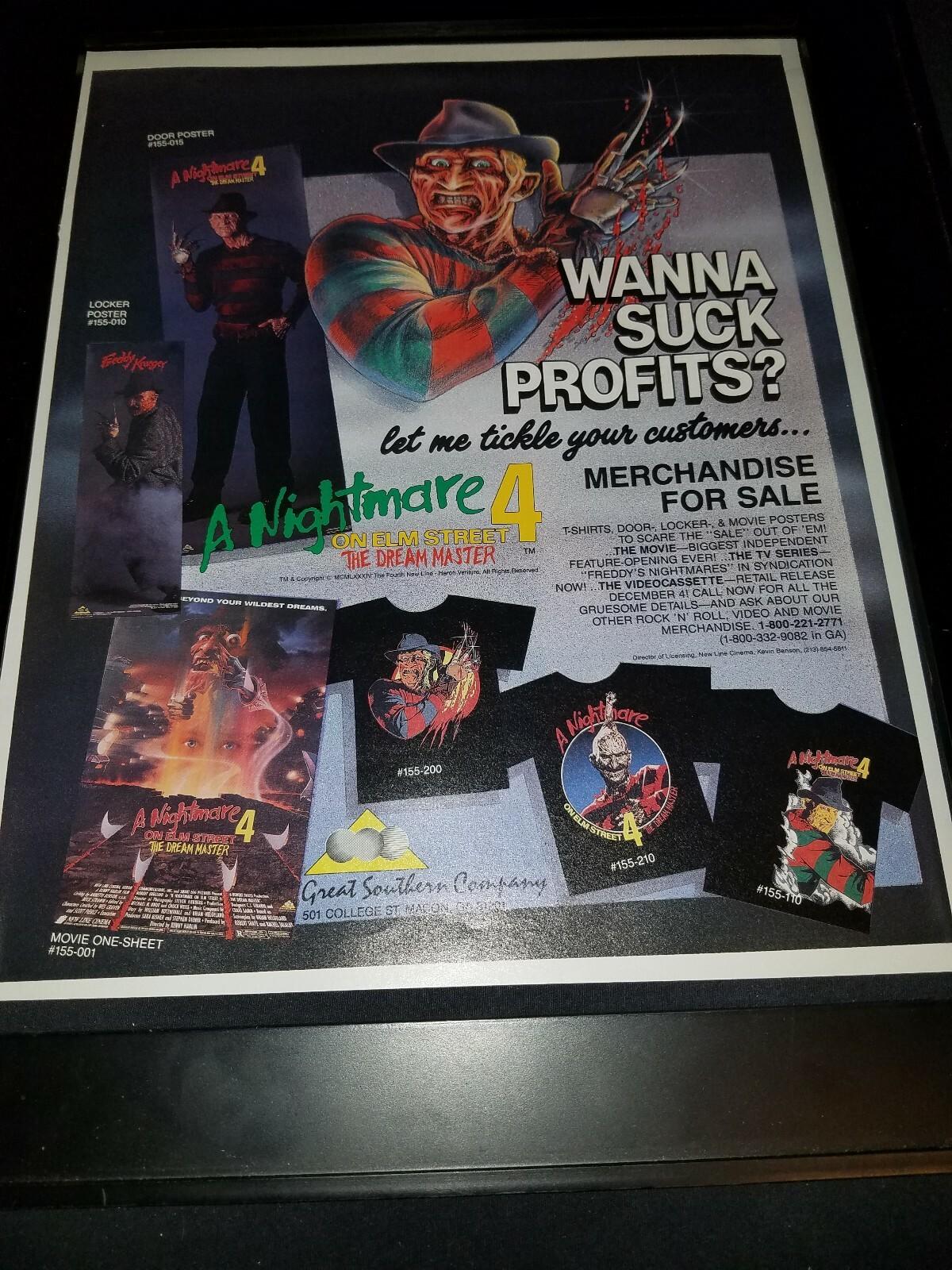 Nightmare On Elm Street 4 Rare Original Promo Poster Ad Framed!