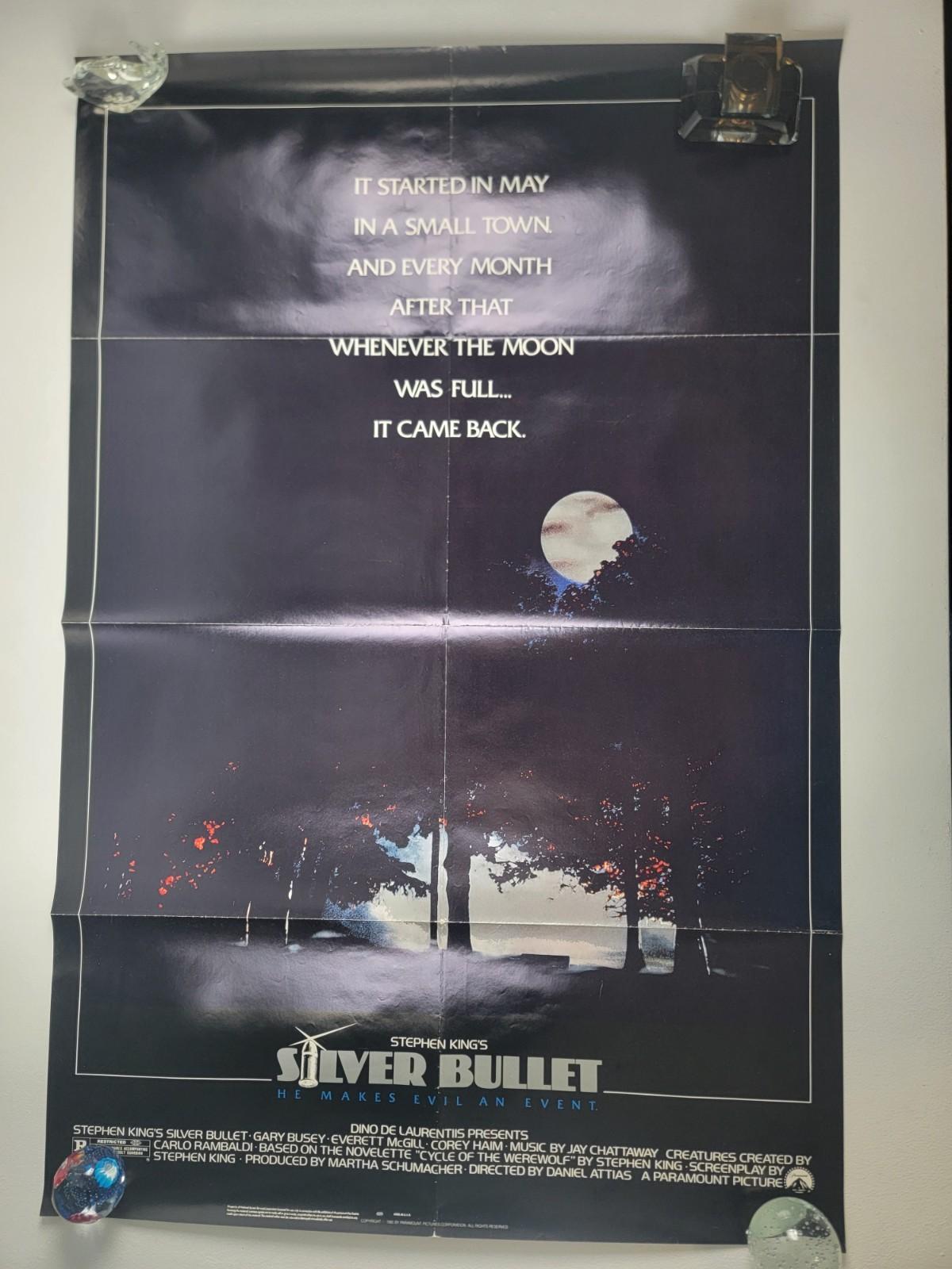 1985 Silver Bullet AUTHENTIC Original Movie House Full Sheet Poster 27X41 VGUC