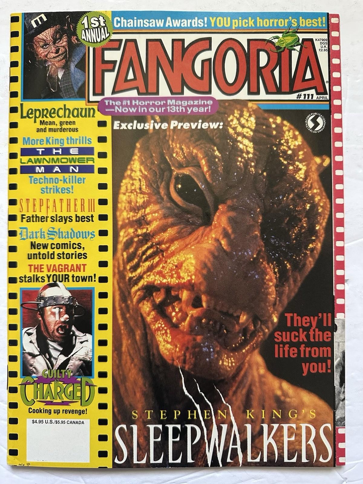 Fangoria #111 April 1992 Stephen King’s Sleepwalkers Lawnmower Man Leprechaun