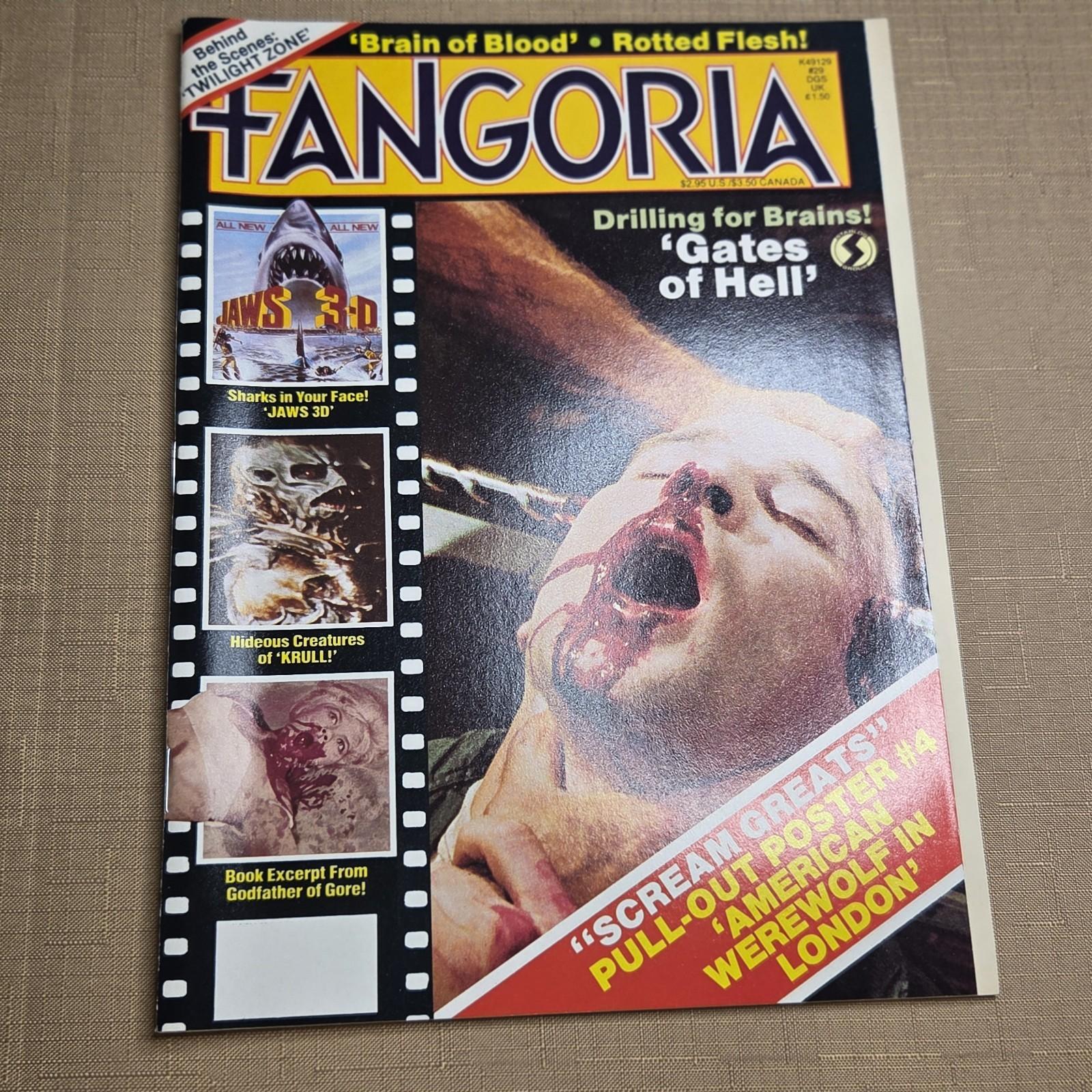 Fangoria #29 (1983) Lucio Fulci Gates of Hell Jaws 3-D Dead Zone Krull Post Ads