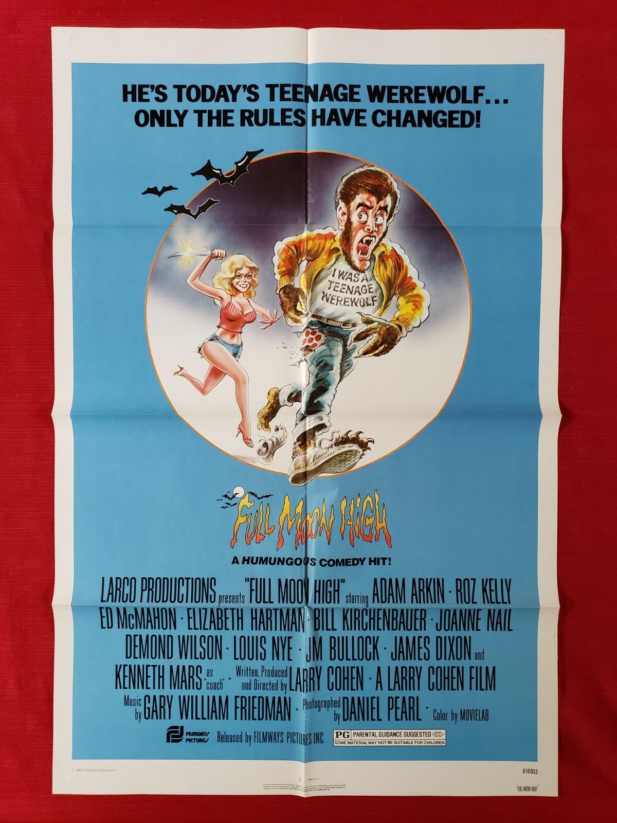 FULL MOON HIGH * 1981 ORIGINAL MOVIE POSTER WEREWOLF SCREAM FACTORY HALLOWEEN