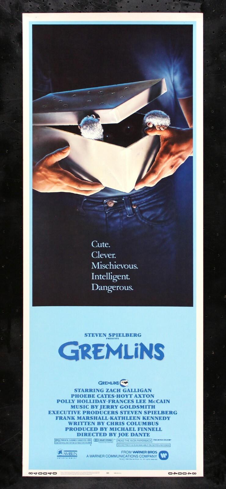 GREMLINS ✯ CineMasterpieces RARE INSERT ORIGINAL MOVIE POSTER NOT FAKE 1984