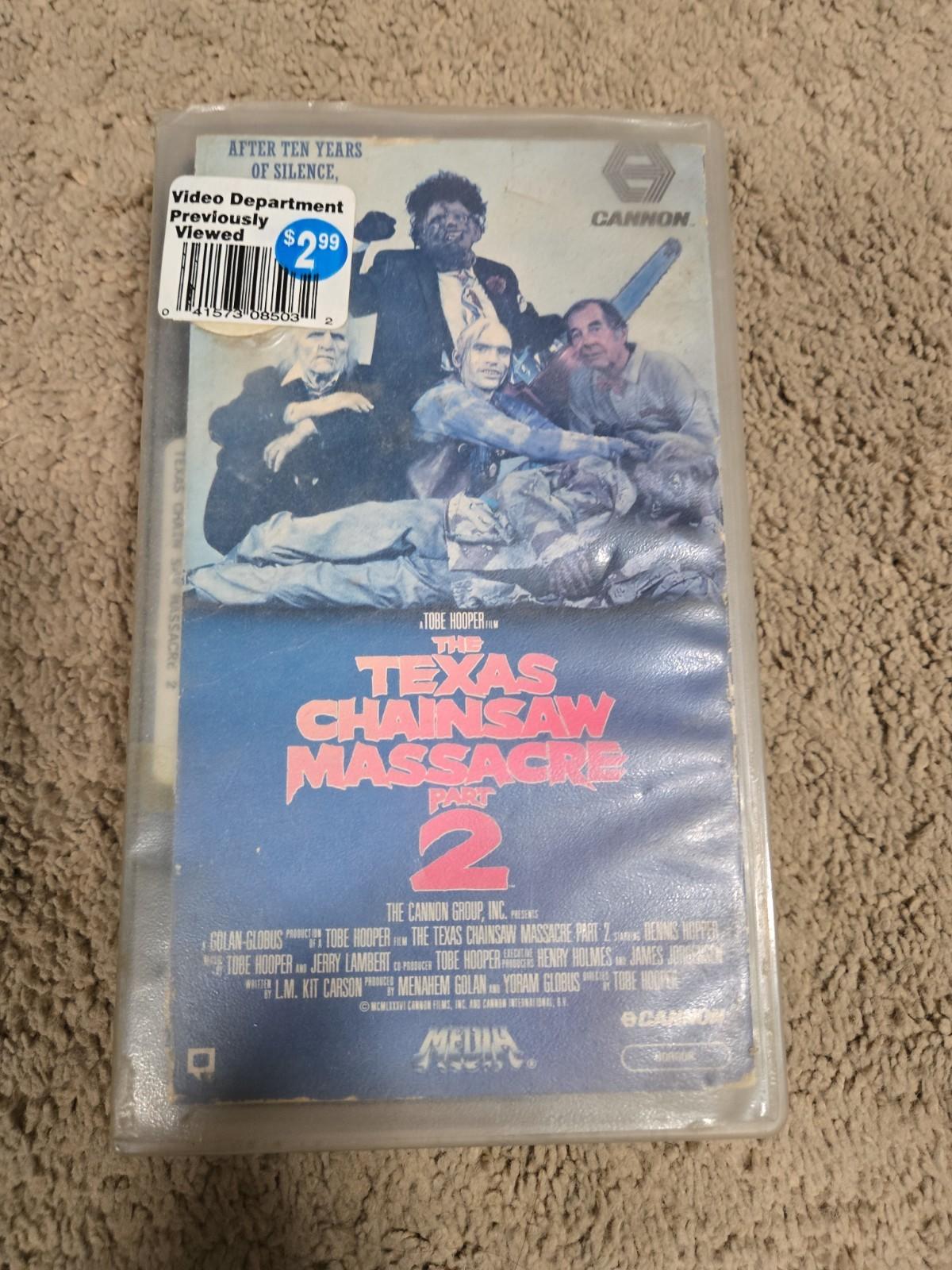 The Texas Chainsaw Massacre Part 2 RARE ORIGINAL VHS HORROR MOVIE TAPE 1986