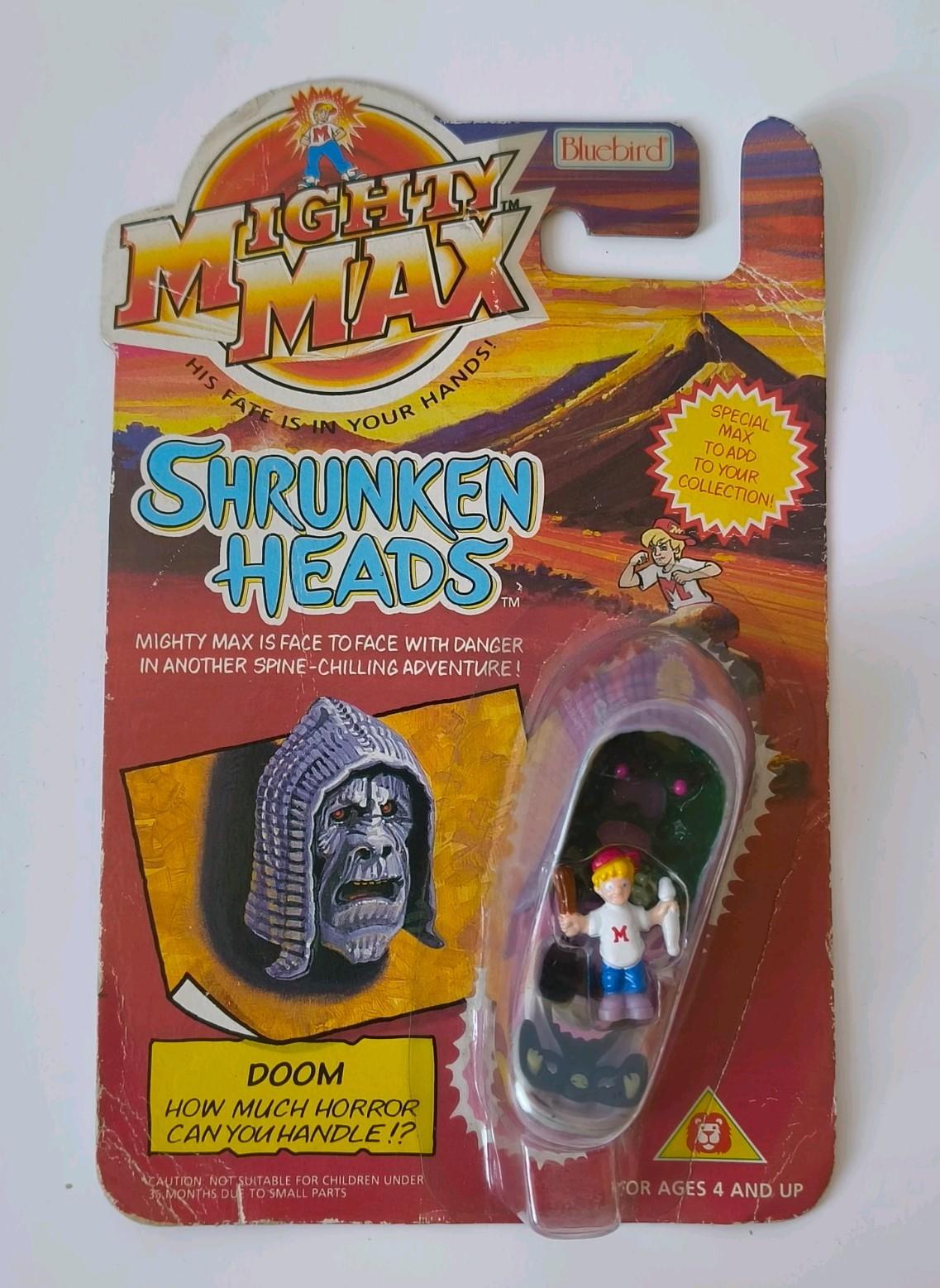 New SEALED Bluebird Mighty Max Shrunken Heads Doom Series 2 UK, 1994