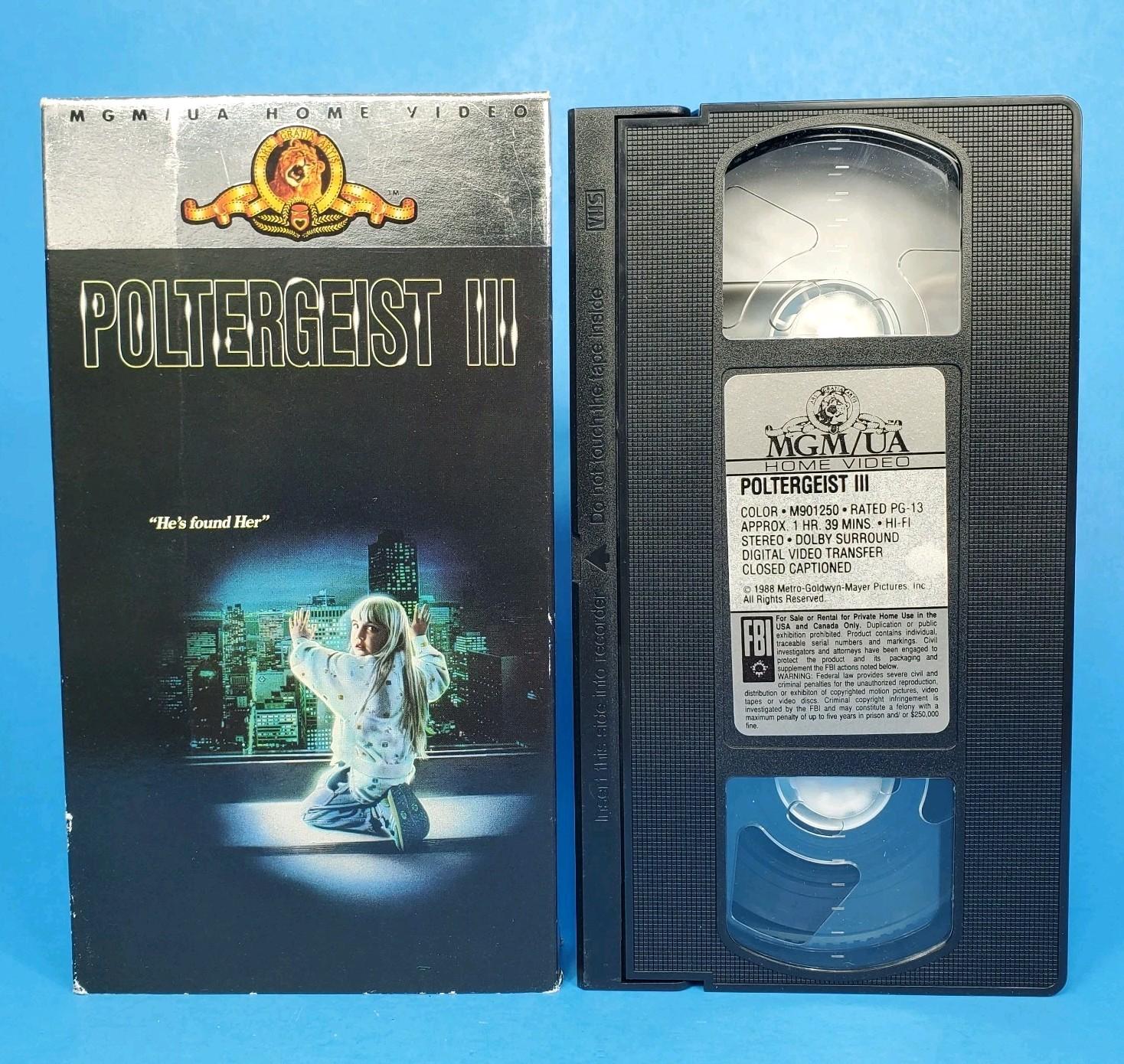 Poltergeist III 3 (VINTAGE, VHS, 1989, VG) Heather O'Rourke, Tom Skerritt MGM 
